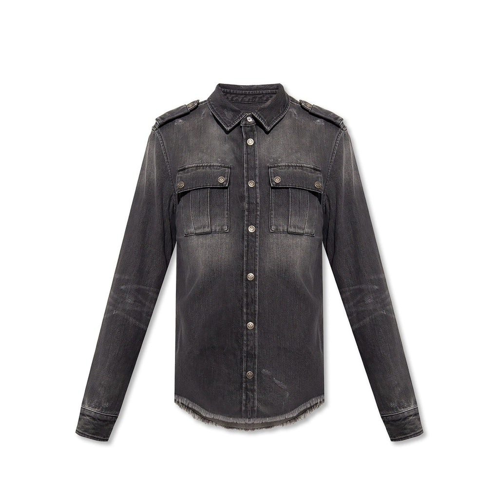 Chemise en jean de coton Balmain