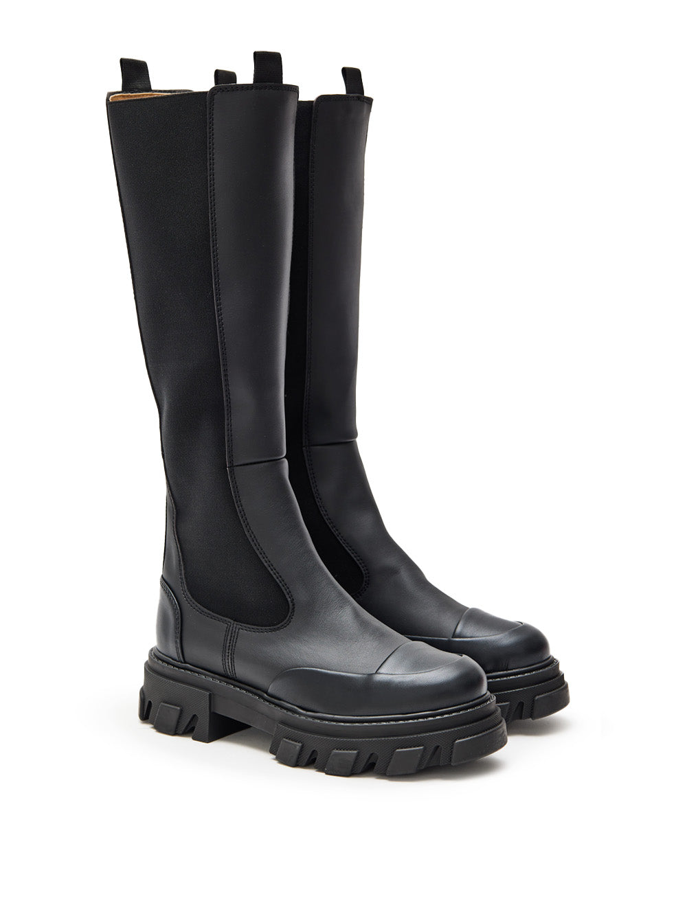 Black Knee-High Chelsea Boots