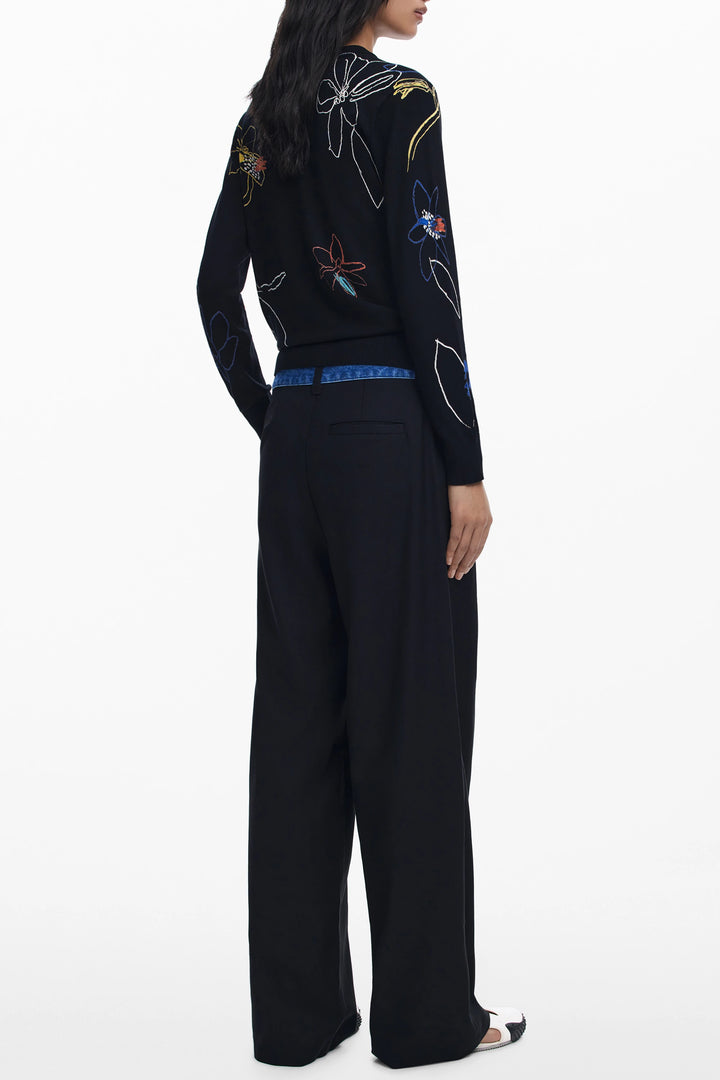 DESIGUAL WOMEN&#39;S BLACK SWEATER