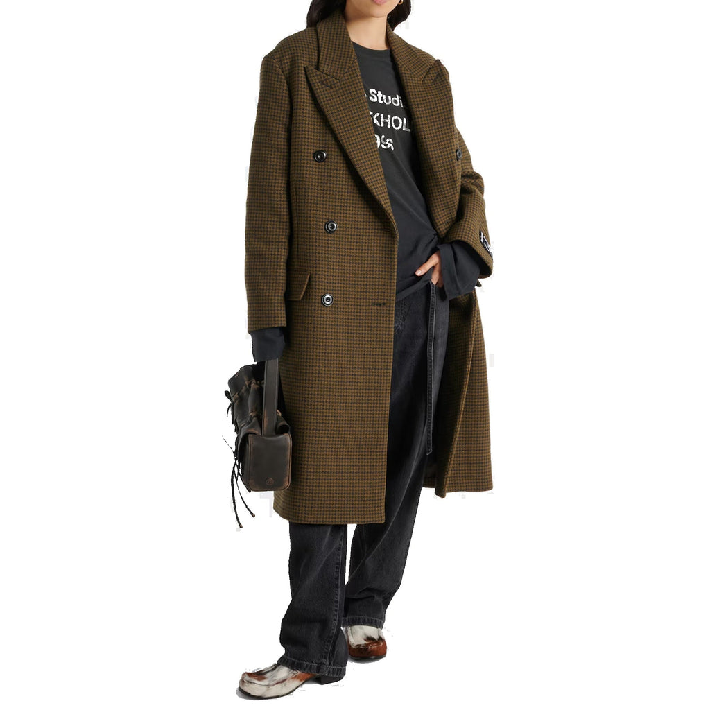 Acne Studios Checked Double-Breasted Wool Blend Coat – Siebentaschen