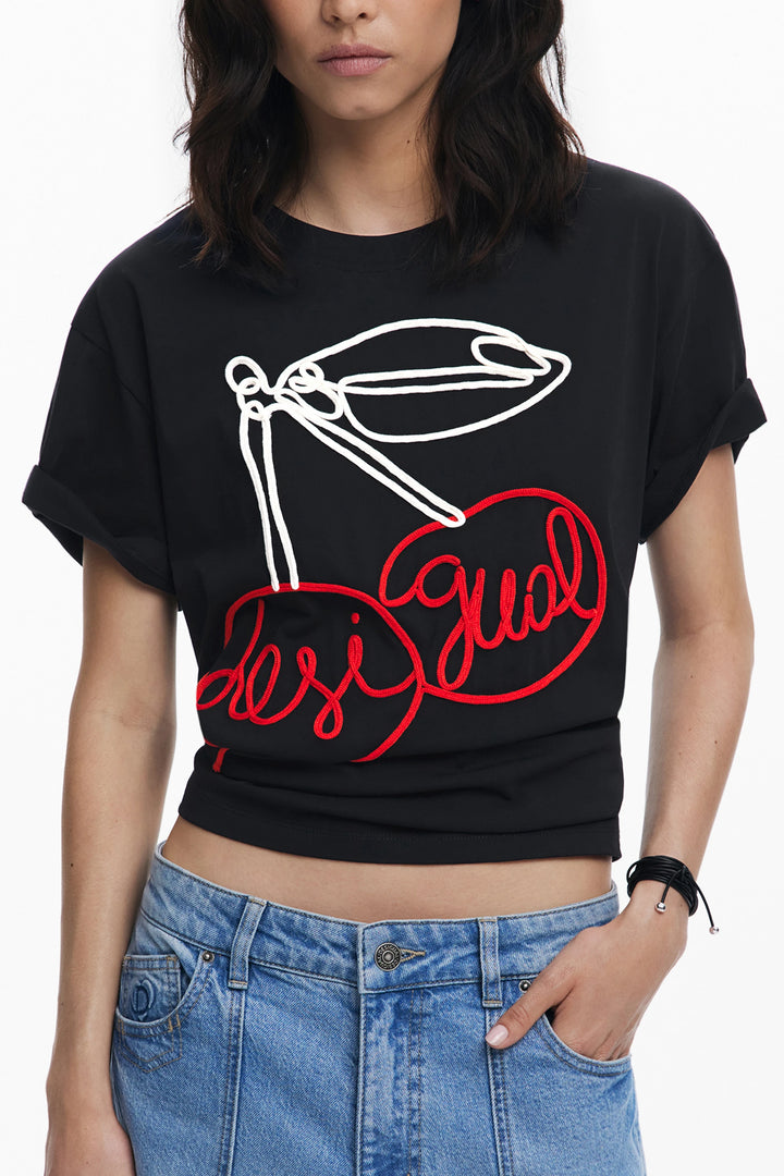 DESIGUAL WOMEN&#39;S SHORT-SLEEVE T-SHIRT BLACK