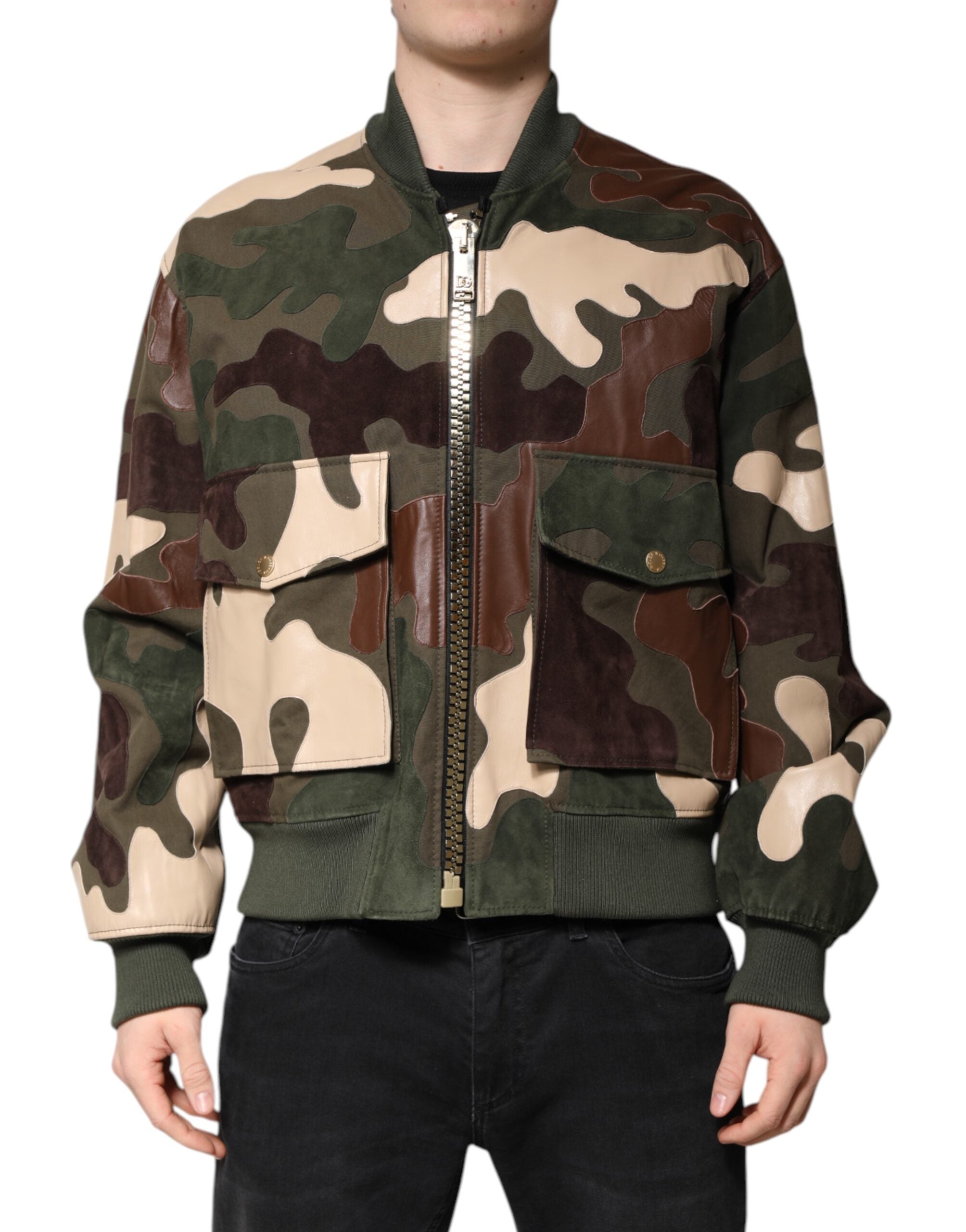 Dolce &amp; Gabbana - Blouson aviateur en coton multicolore entièrement zippé