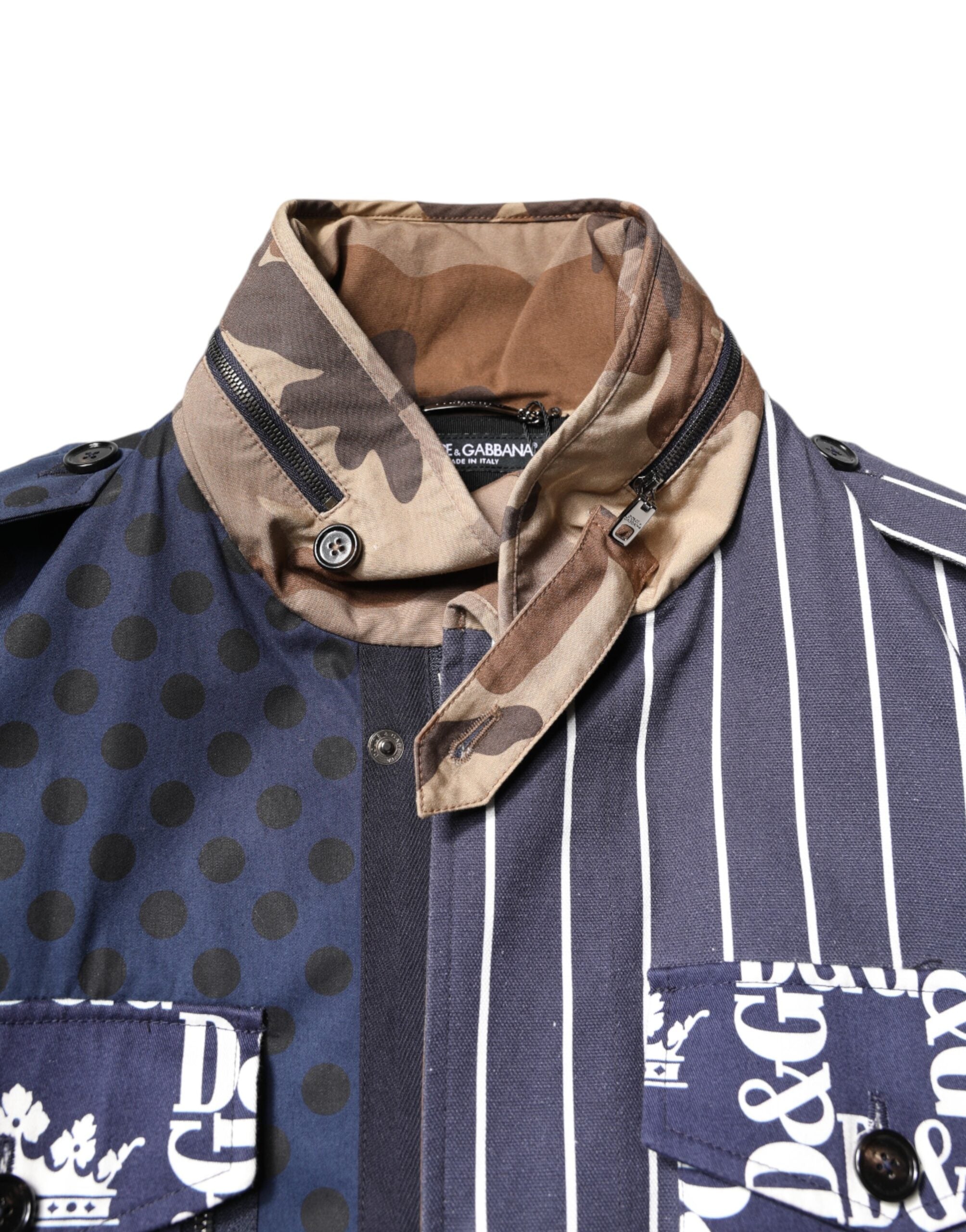 Dolce &amp; Gabbana Manteau en coton multicolore avec logo patchwork
