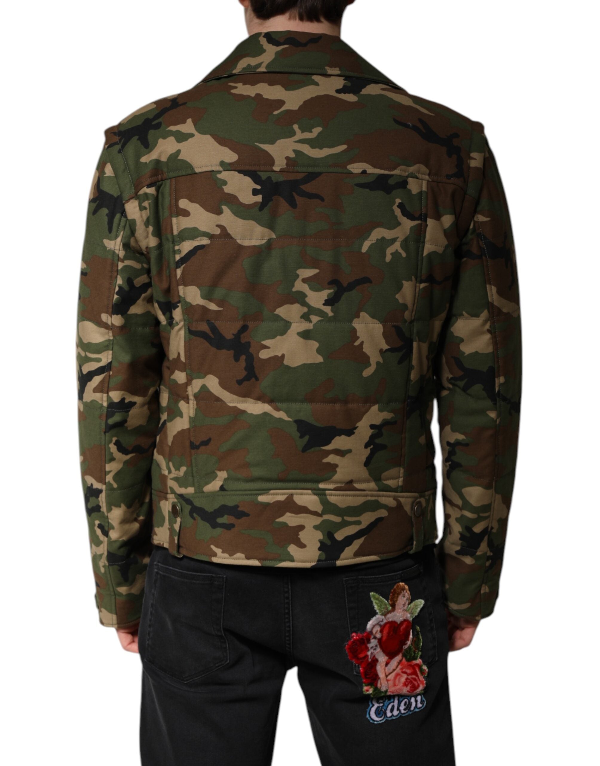 Dolce &amp; Gabbana – Mehrfarbige Bikerjacke aus Nylon mit Camouflage-Muster
