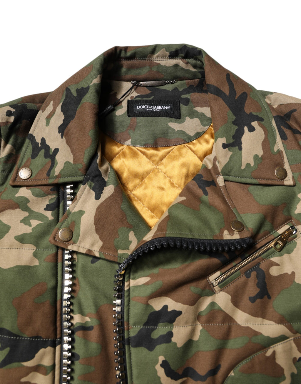 Dolce &amp; Gabbana – Mehrfarbige Bikerjacke aus Nylon mit Camouflage-Muster