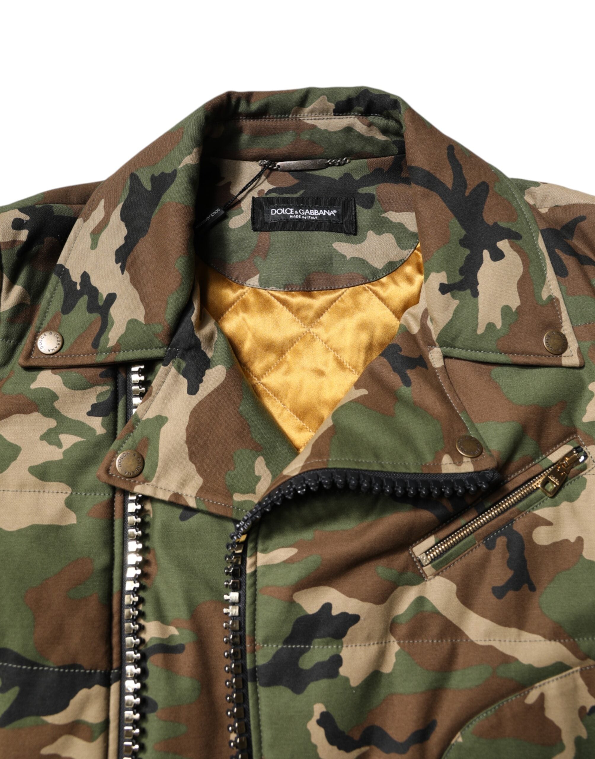 Dolce &amp; Gabbana – Mehrfarbige Bikerjacke aus Nylon mit Camouflage-Muster