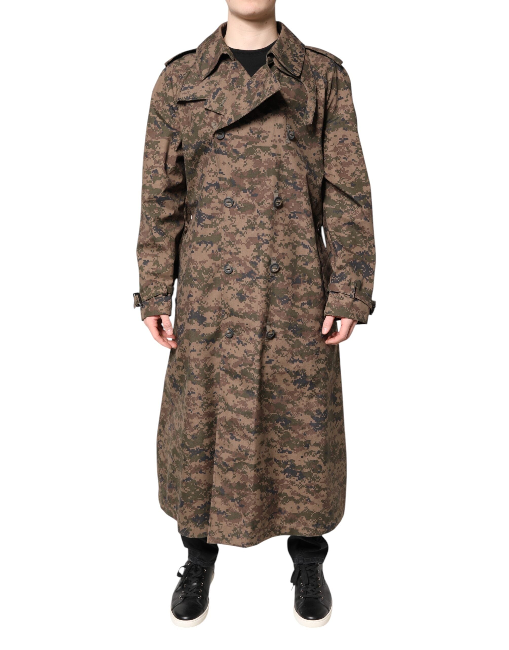 Dolce &amp; Gabbana – Mehrfarbige, zweireihige Manteljacke mit Camouflage-Muster