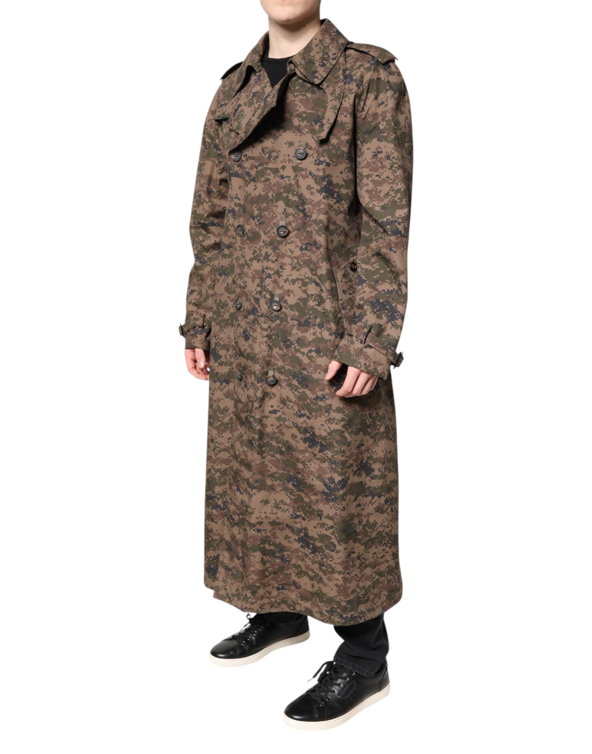 Dolce &amp; Gabbana – Mehrfarbige, zweireihige Manteljacke mit Camouflage-Muster