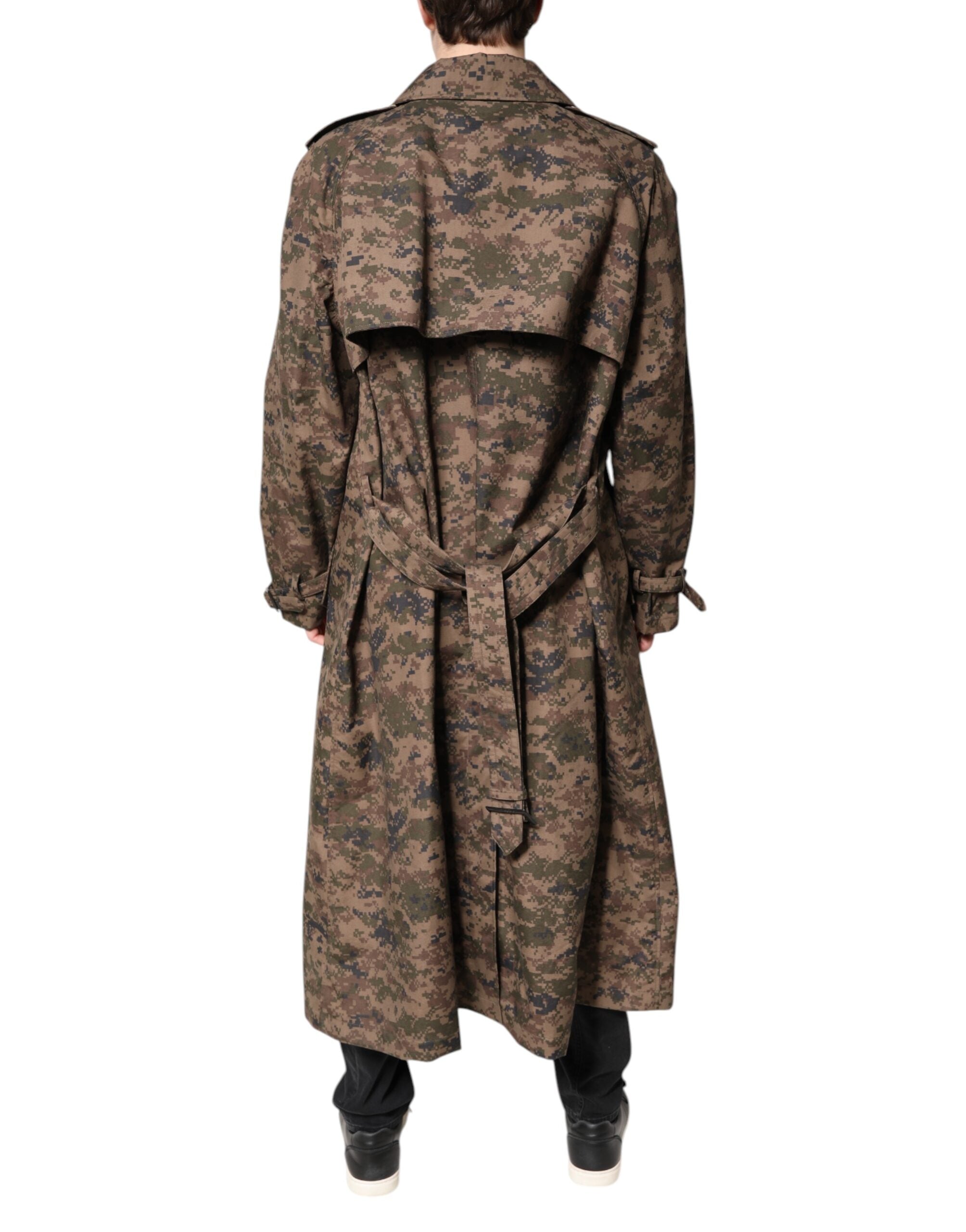 Dolce &amp; Gabbana – Mehrfarbige, zweireihige Manteljacke mit Camouflage-Muster