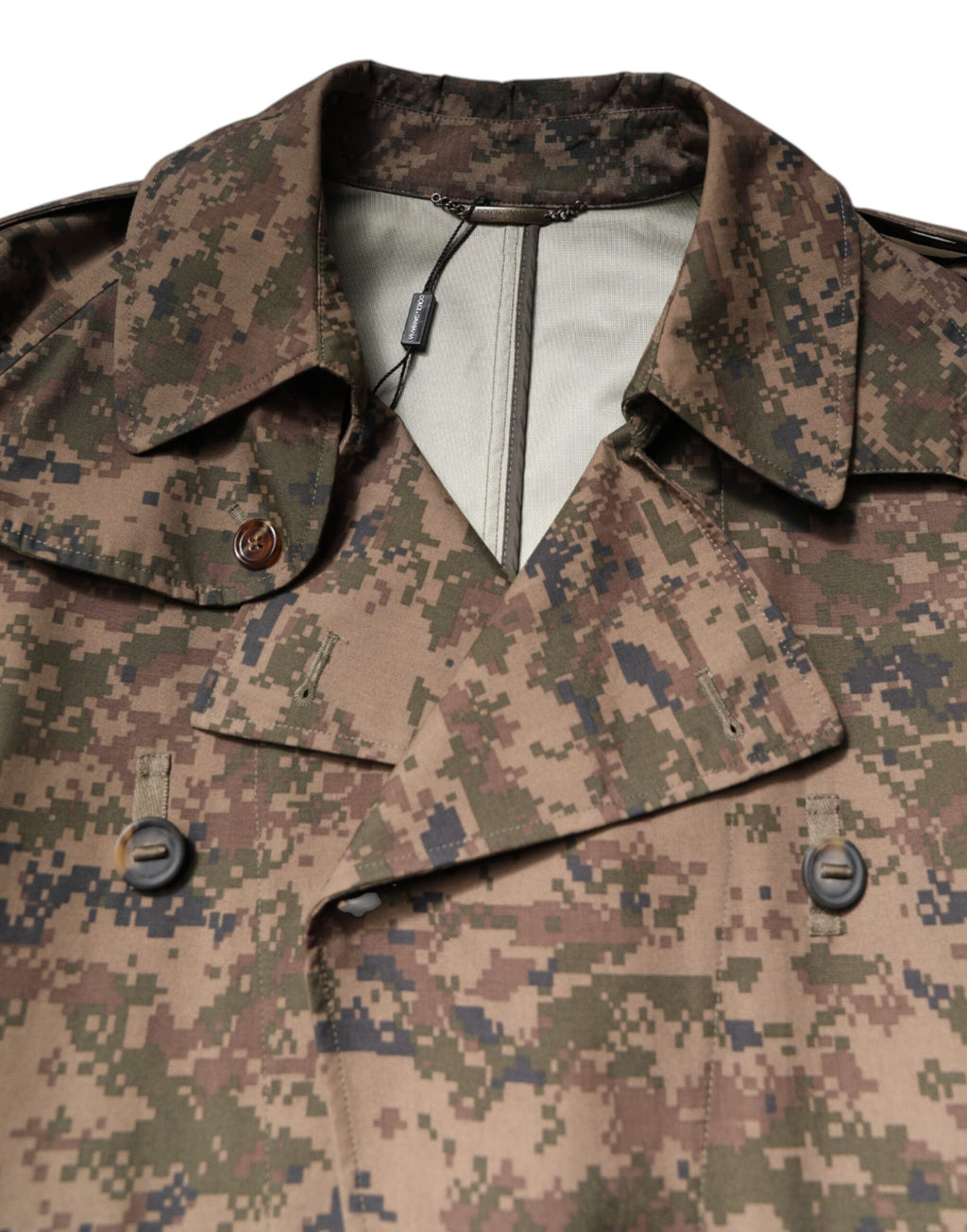 Dolce &amp; Gabbana – Mehrfarbige, zweireihige Manteljacke mit Camouflage-Muster