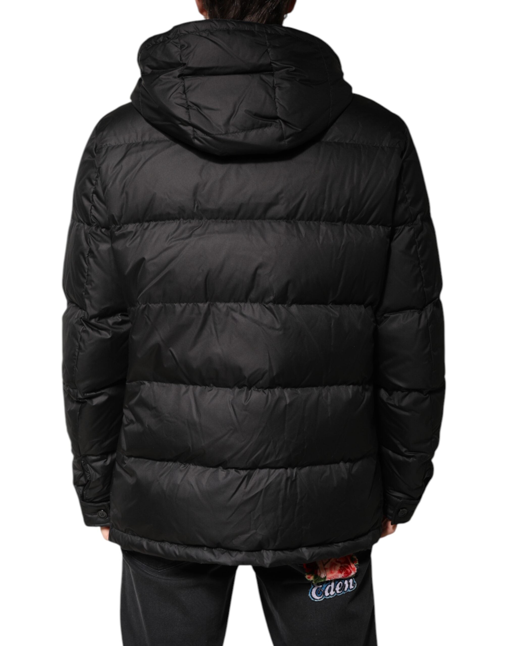 Dolce &amp; Gabbana Schwarzer Parka mit Kapuze, Winterjacke