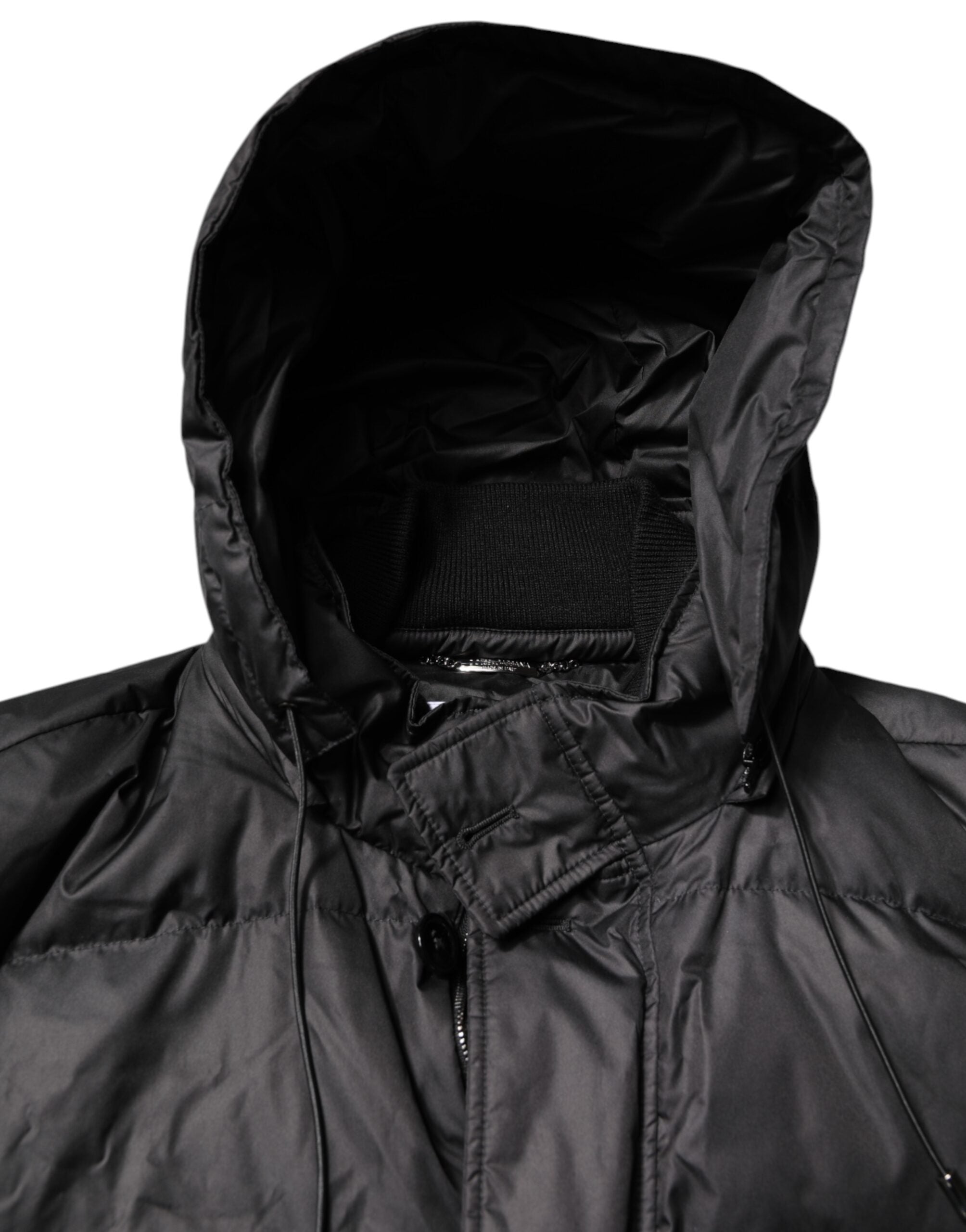 Dolce &amp; Gabbana Schwarzer Parka mit Kapuze, Winterjacke