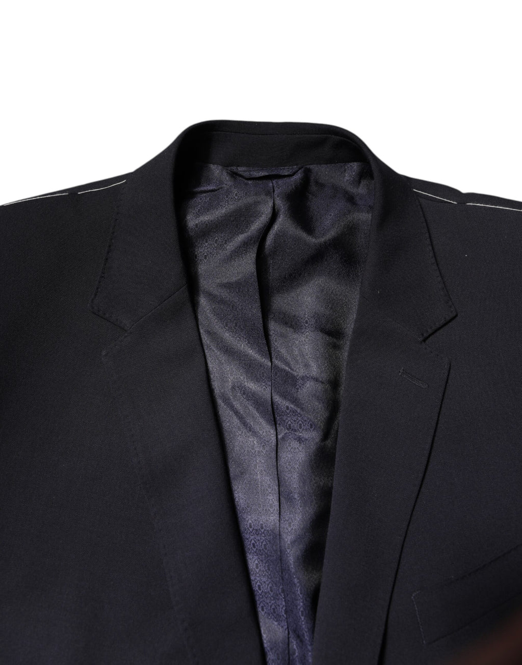 Blazer simple boutonnage en laine bleu foncé Dolce &amp; Gabbana