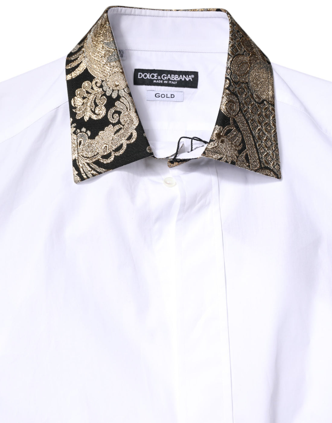 Dolce & Gabbana White Cotton GOLD Men Dress Formal Shirt