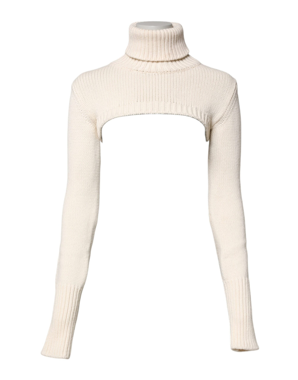 Dolce &amp; Gabbana – Kurzer Rollkragenpullover aus Kaschmir in Elfenbein