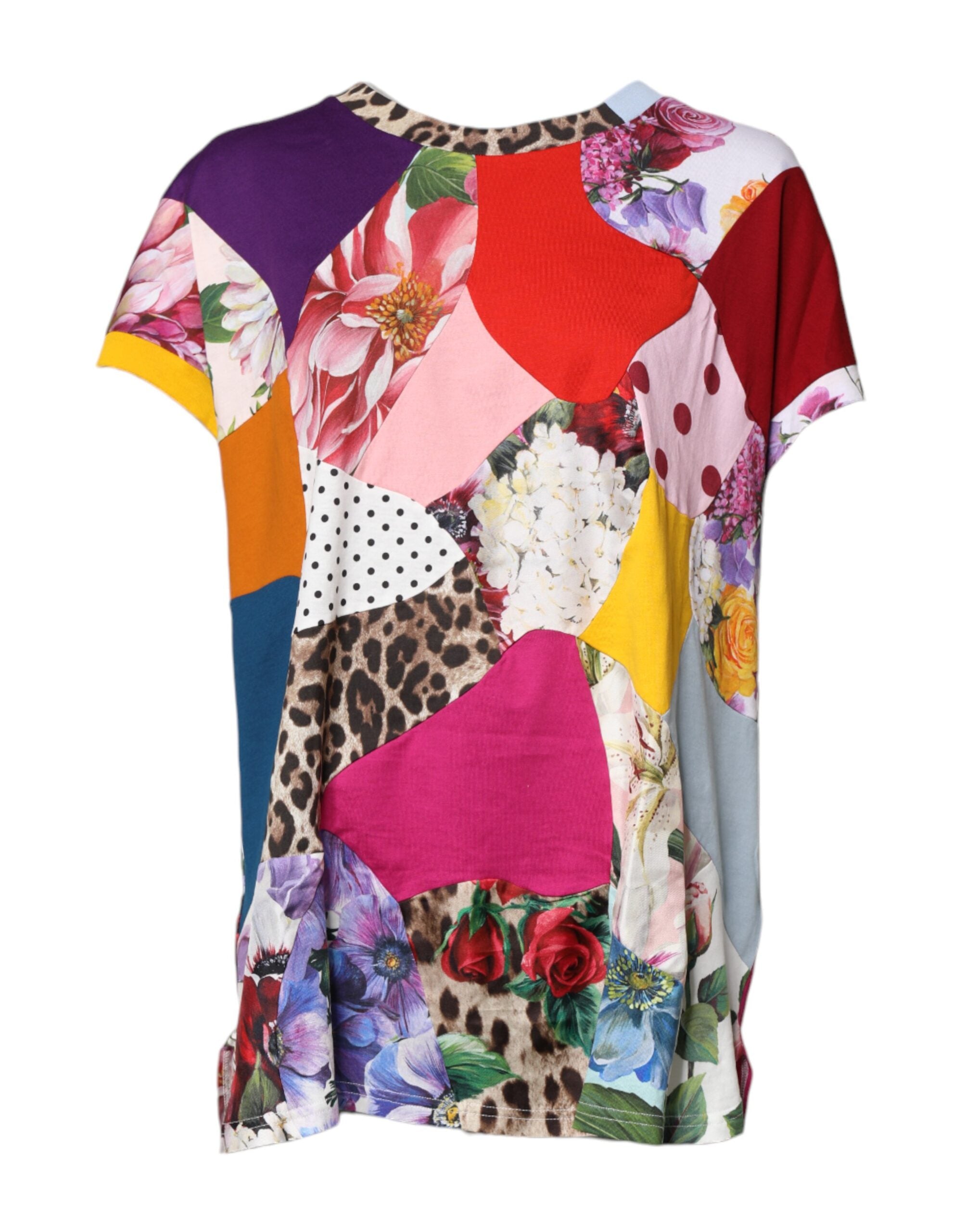 Chemisier à manches courtes en patchwork multicolore Dolce &amp; Gabbana