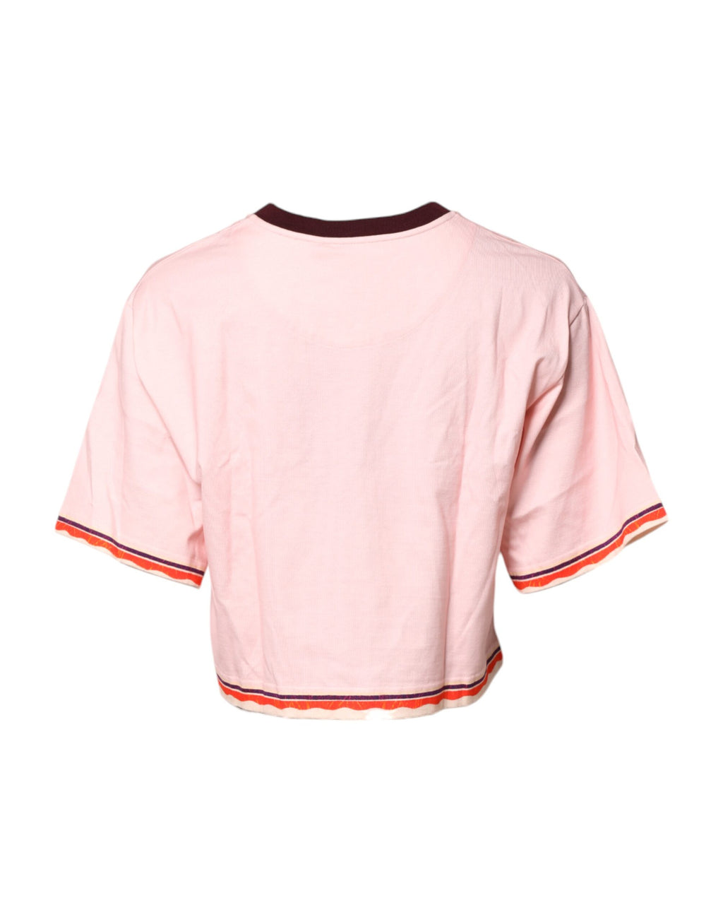 Haut court à manches courtes en coton imprimé rose Dolce &amp; Gabbana