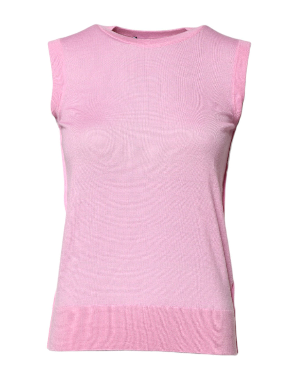 Dolce &amp; Gabbana – Ärmelloses Tanktop aus Kaschmir mit Rundhalsausschnitt in Rosa