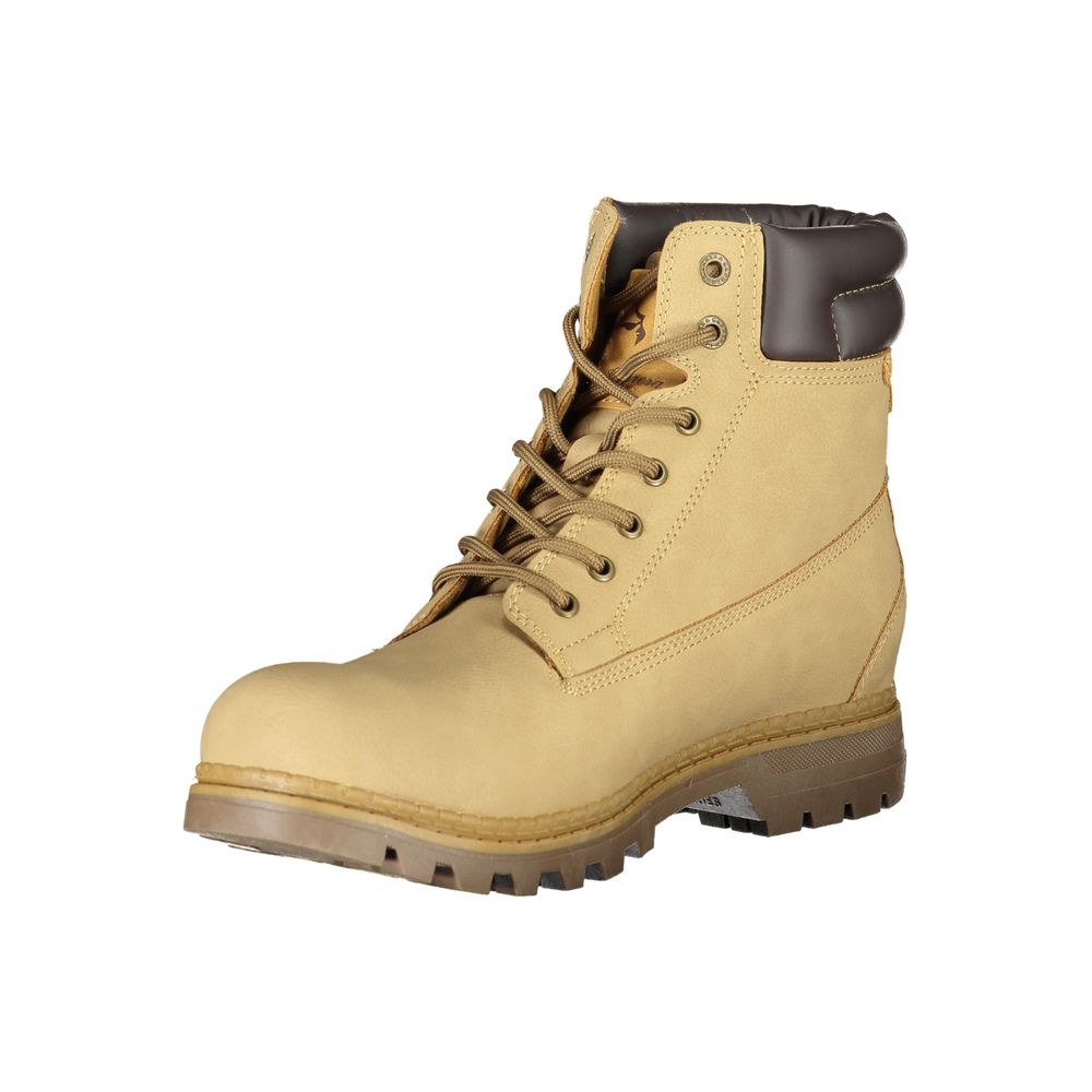 Carrera – Dapper – Beige Schnürstiefel mit Kontrastdetails