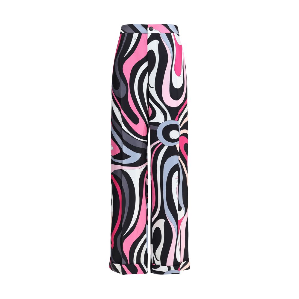 Emilio Pucci Marble print silk Pants