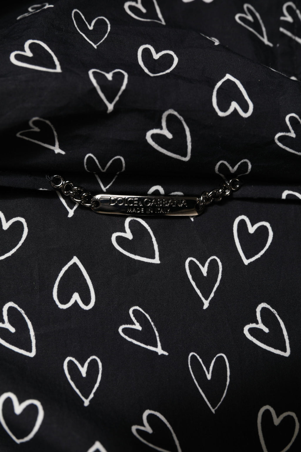 Dolce &amp; Gabbana – Schwarze Windjacke mit Kapuze und Herz-Print