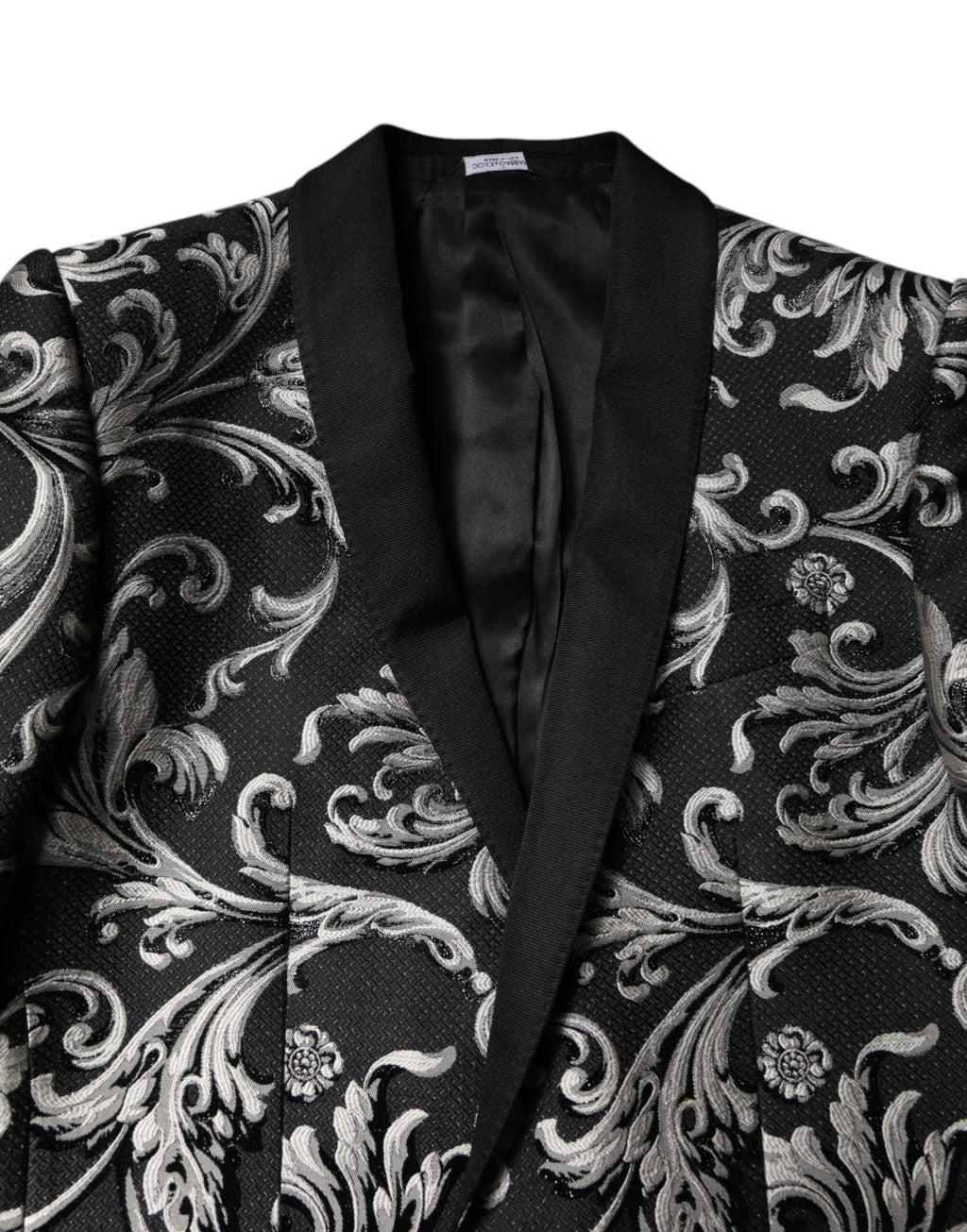 Dolce &amp; Gabbana Schwarz-Grau MARTINI Jacquard Herren 3-teiliger Anzug