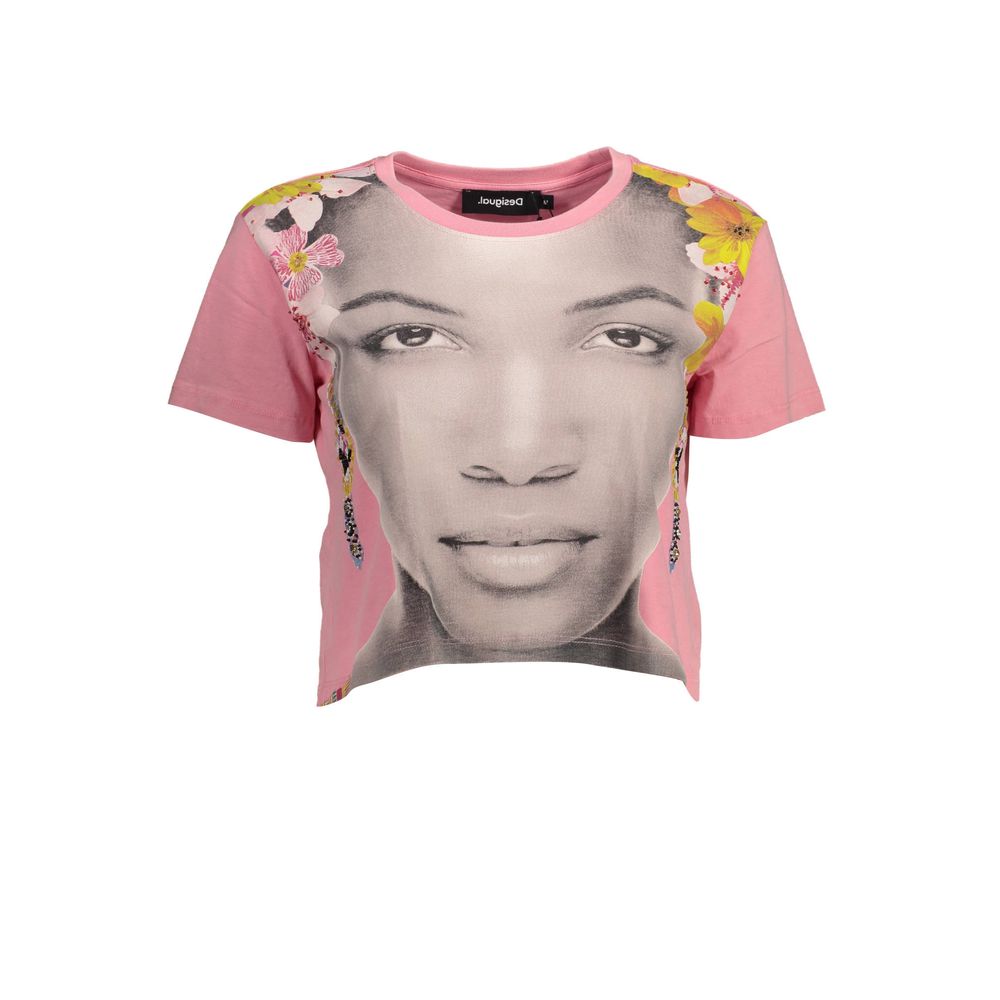 T-shirt femme Desigual en coton rose