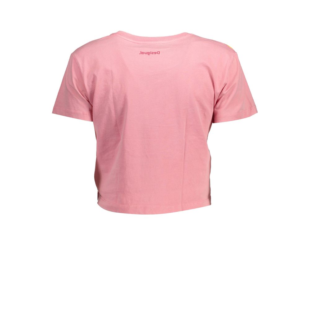 T-shirt femme Desigual en coton rose