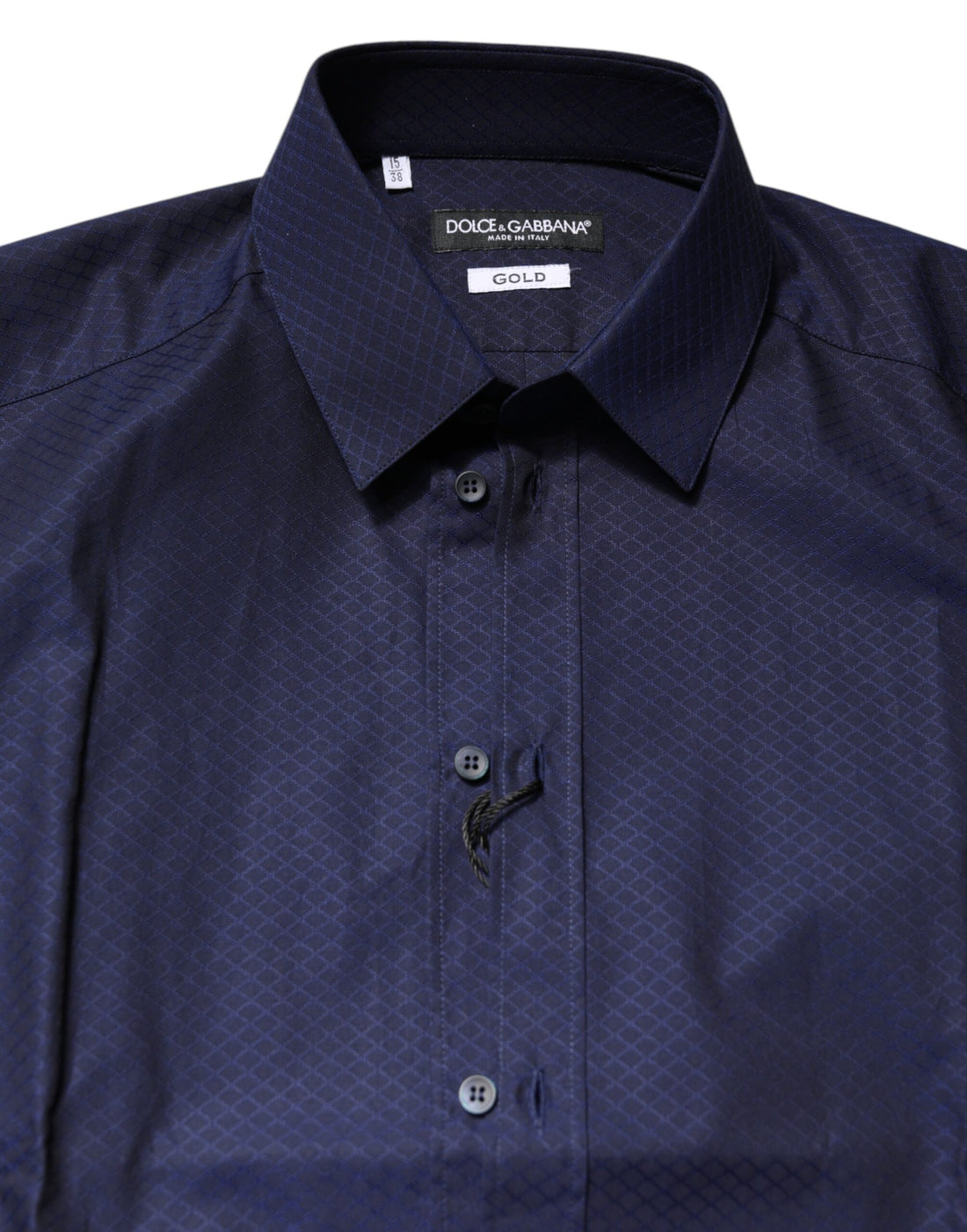 Dolce & Gabbana Blue GOLD Cotton Long Sleeves Men Dress Shirt