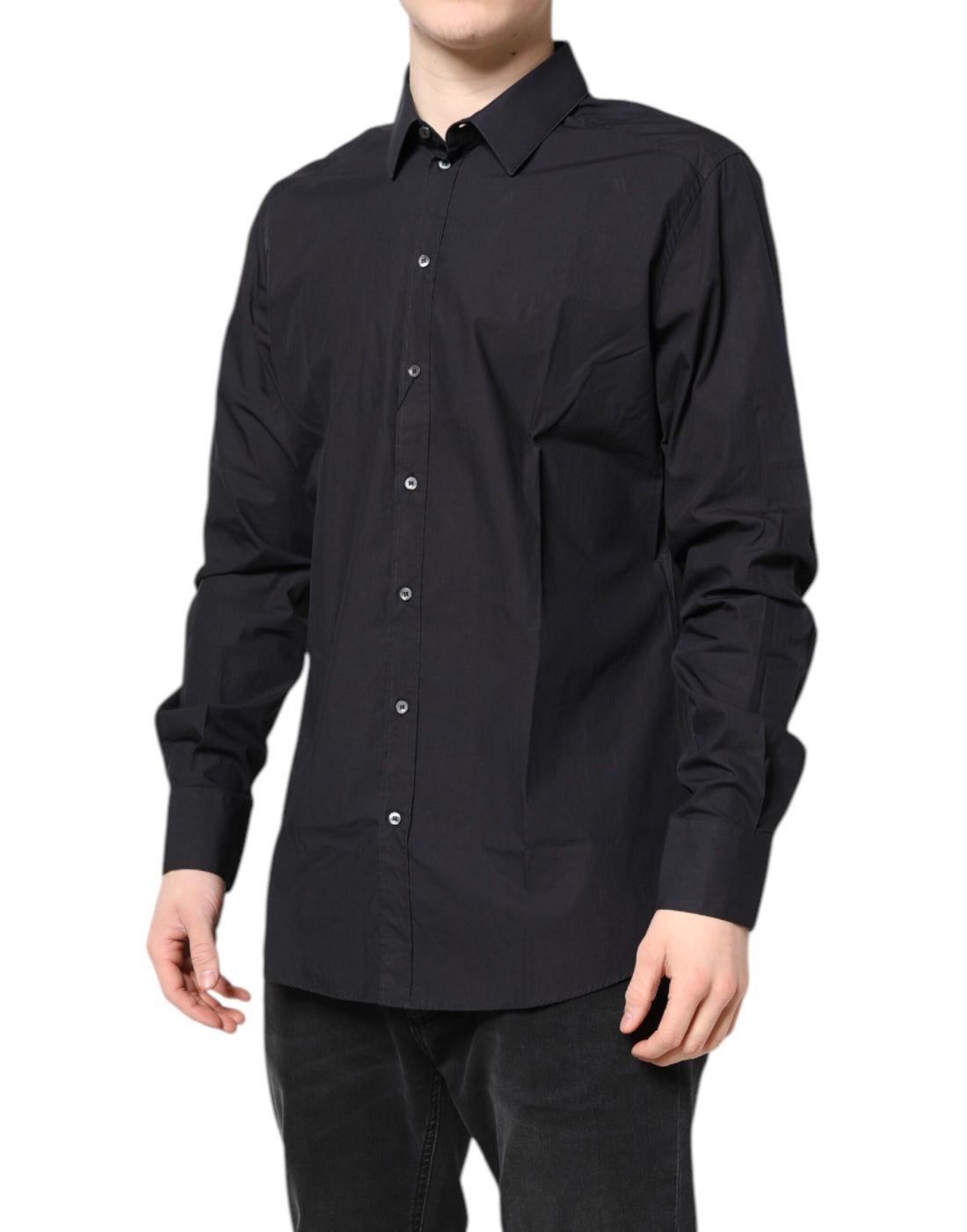 Dolce & Gabbana Black GOLD Cotton Men Dress Formal Shirt