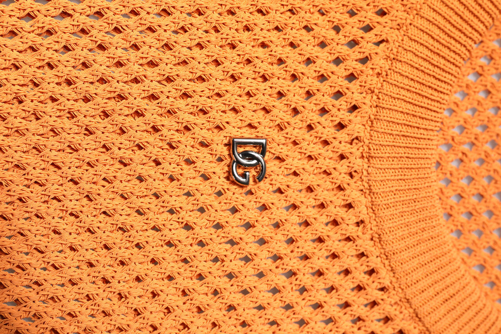 Dolce & Gabbana Orange Cashmere Round Neck Sleeveless T-shirt