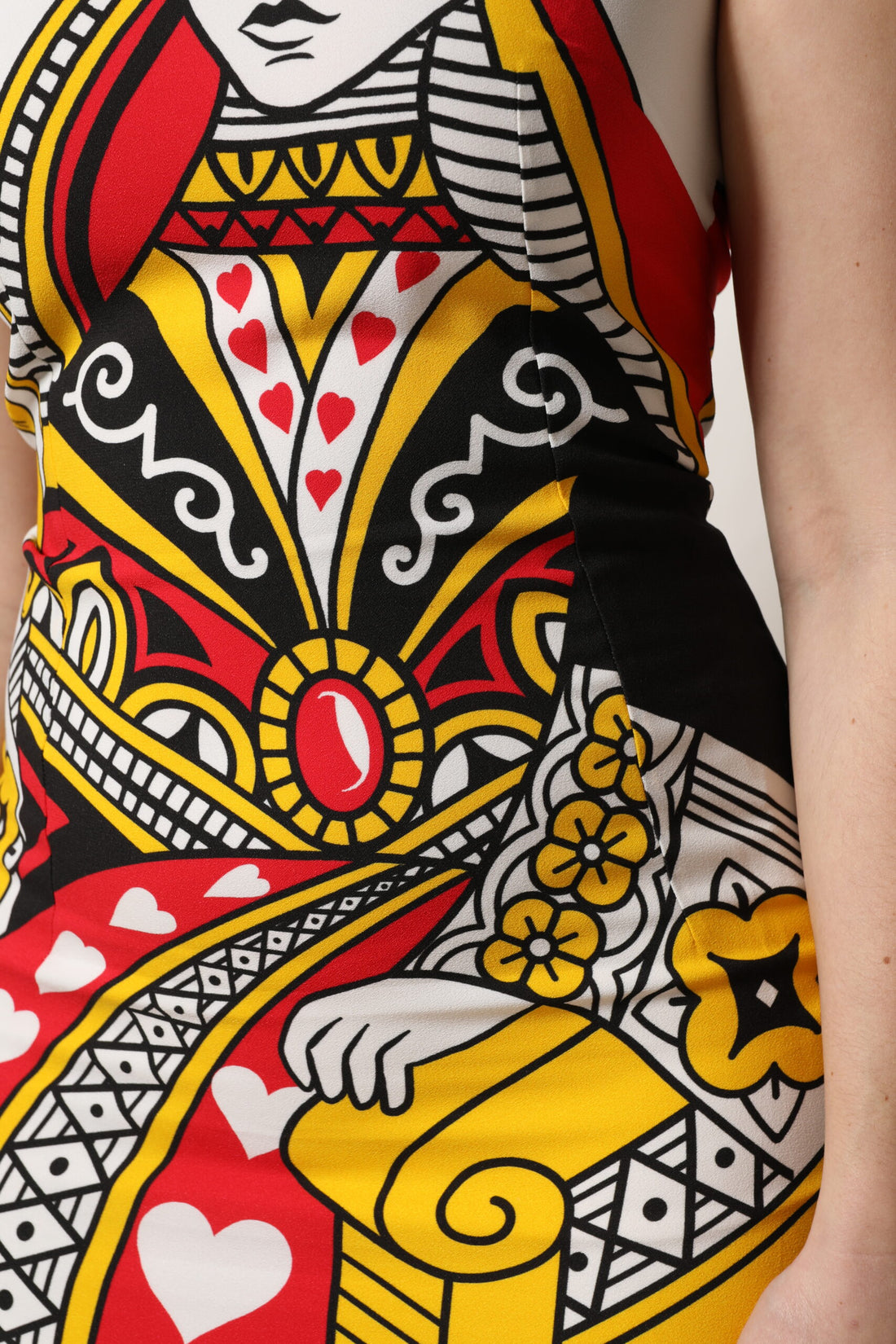 Dolce & Gabbana White Queen Of Hearts Sleeveless Maxi Dress