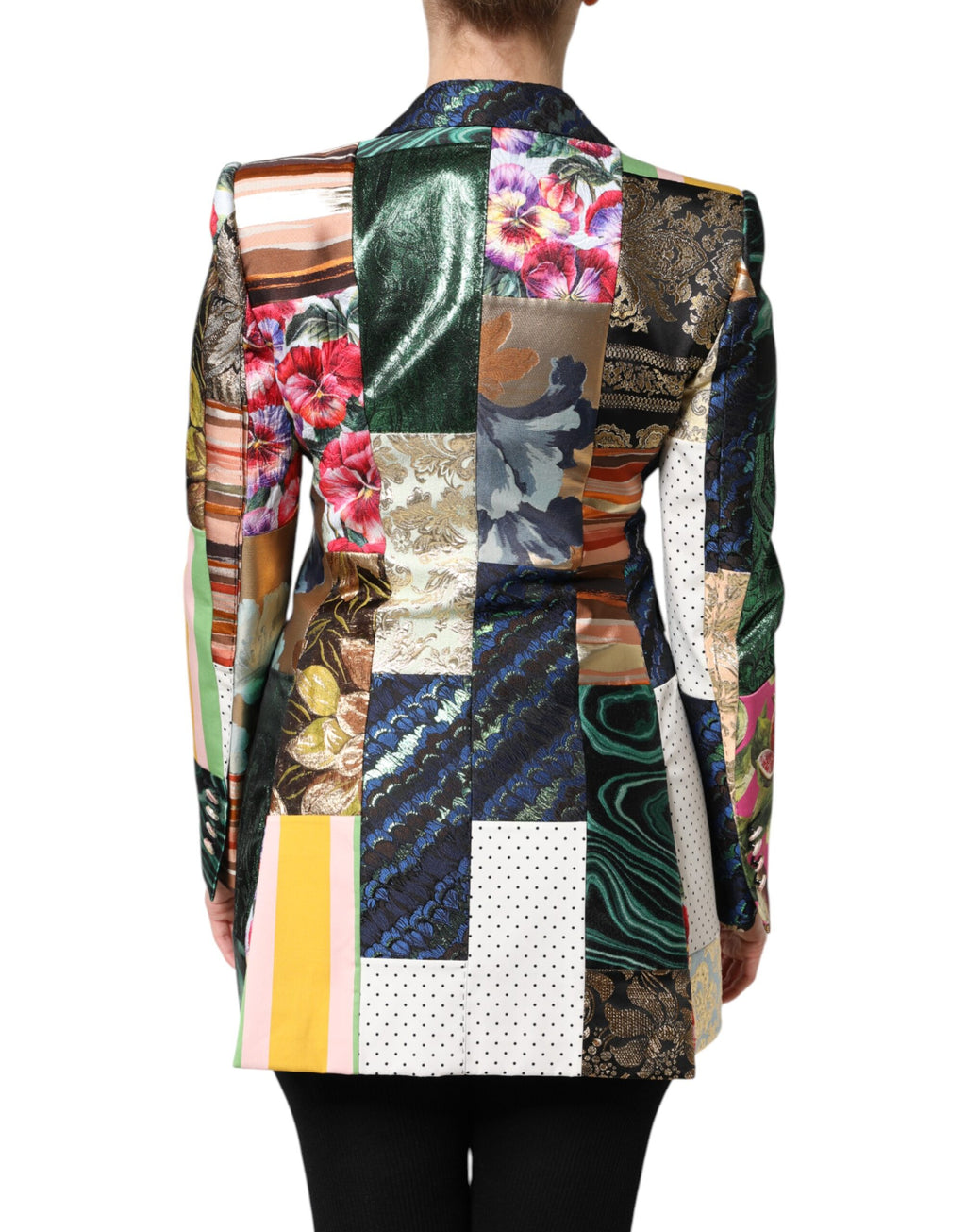Veste en jacquard patchwork floral multicolore Dolce &amp; Gabbana