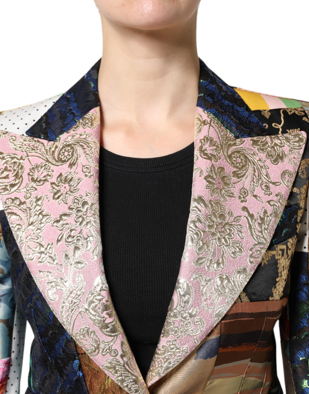 Veste en jacquard patchwork floral multicolore Dolce &amp; Gabbana