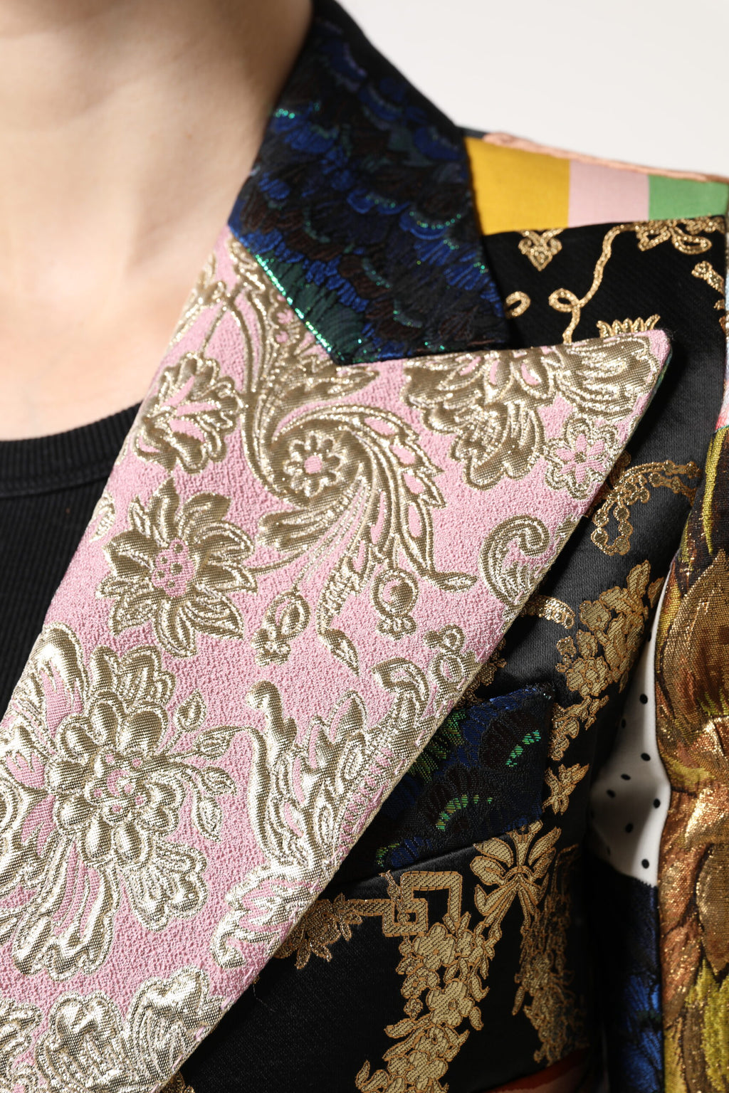 Veste en jacquard patchwork floral multicolore Dolce &amp; Gabbana