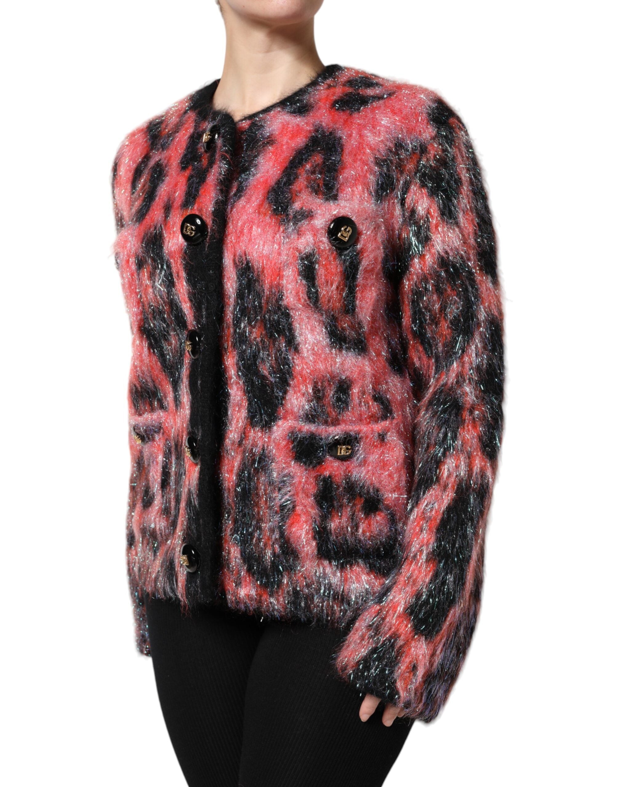 Dolce &amp; Gabbana – Roter Cardigan aus Mohairwolle mit Knopfleiste