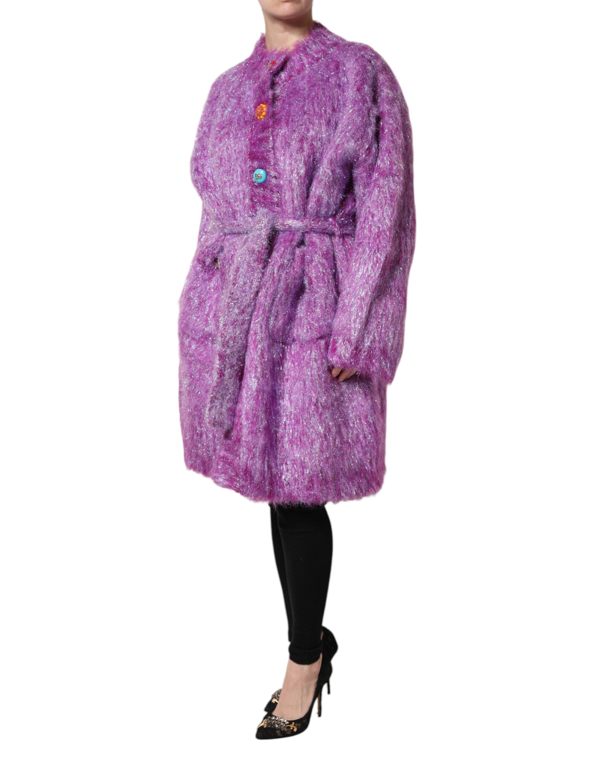 Dolce &amp; Gabbana - Trench-coat orné de boutons violets