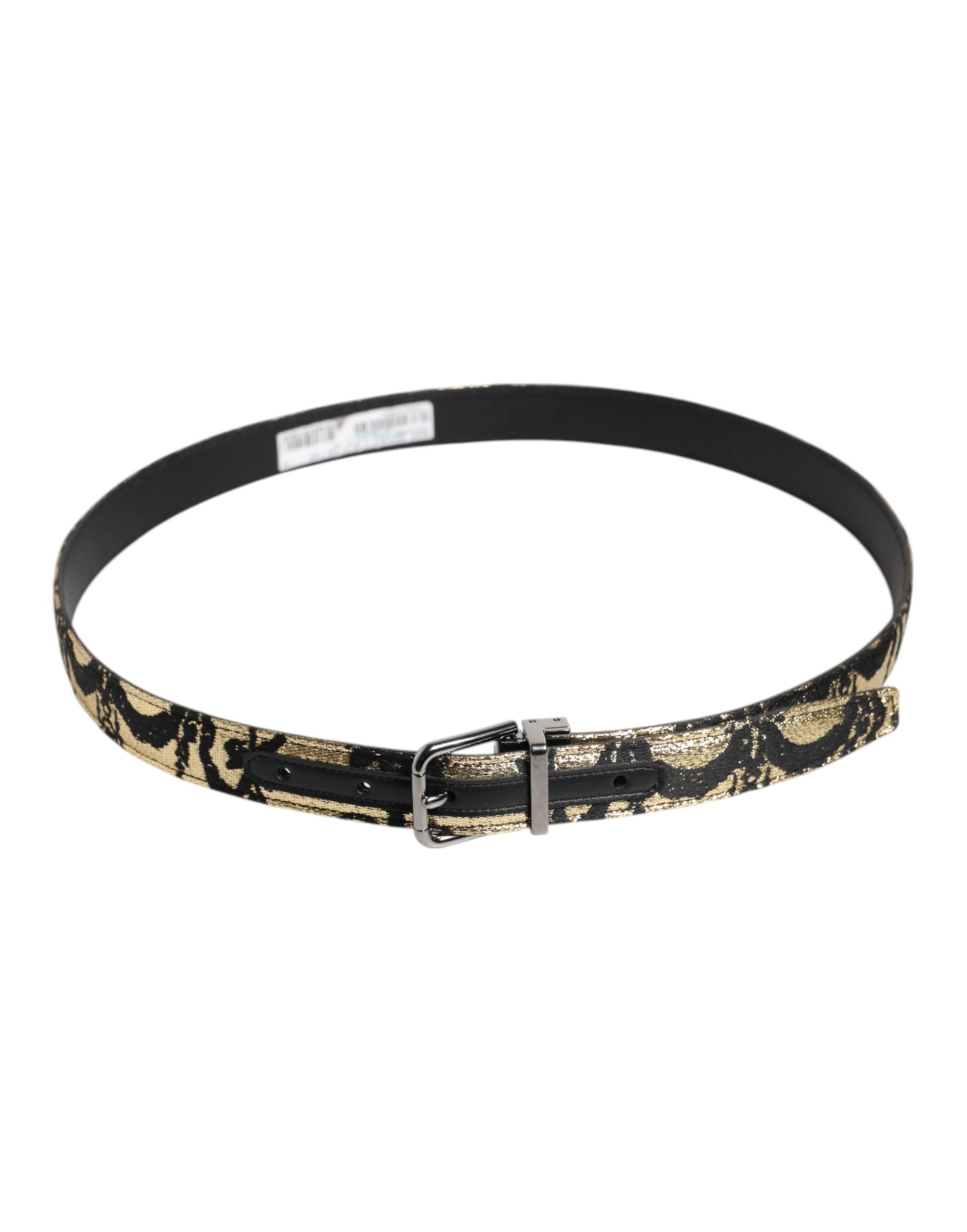 Ceinture Dolce &amp; Gabbana en cuir jacquard multicolore avec boucle en métal