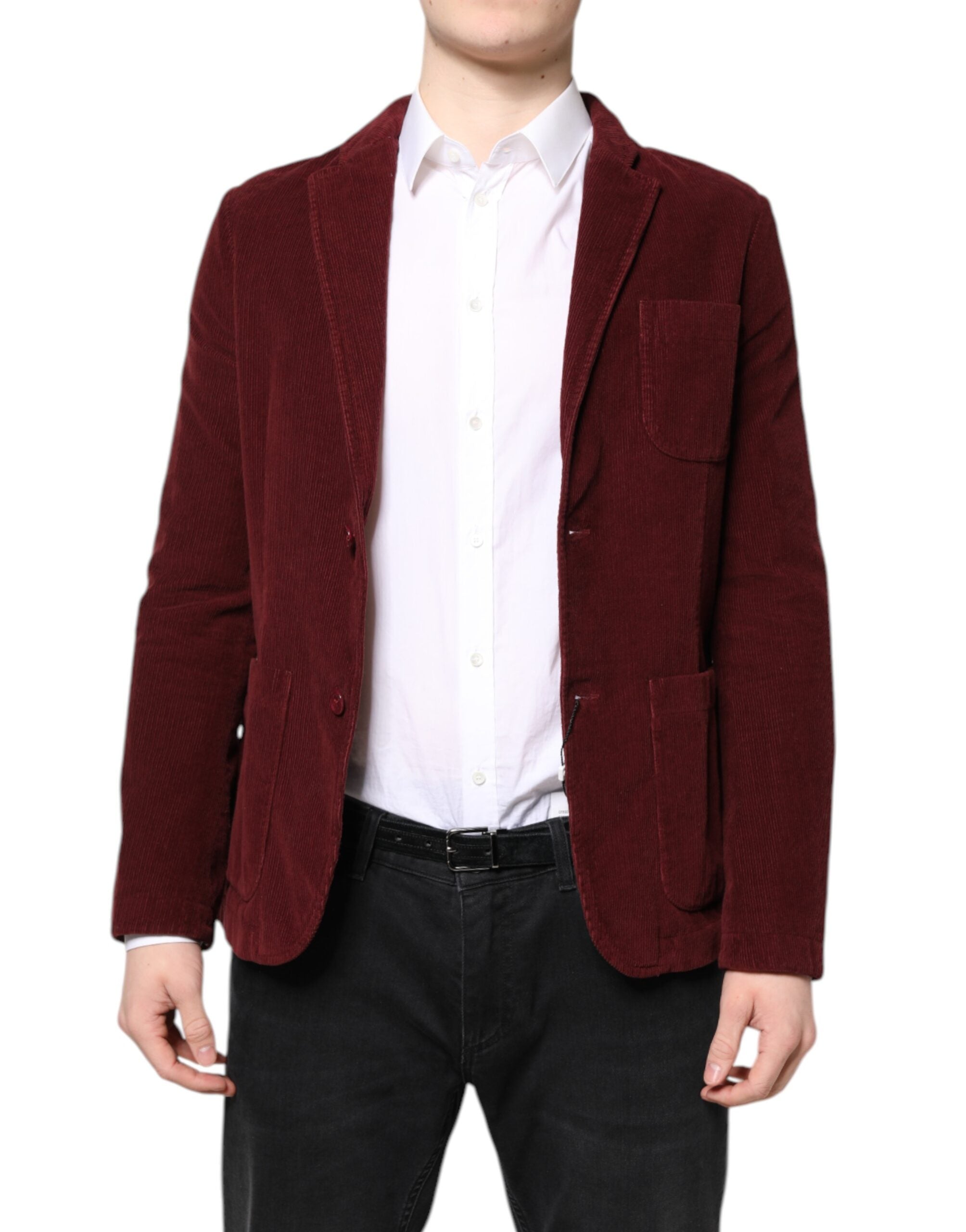 Veste blazer coupe classique en velours côtelé marron GF Ferre pour homme