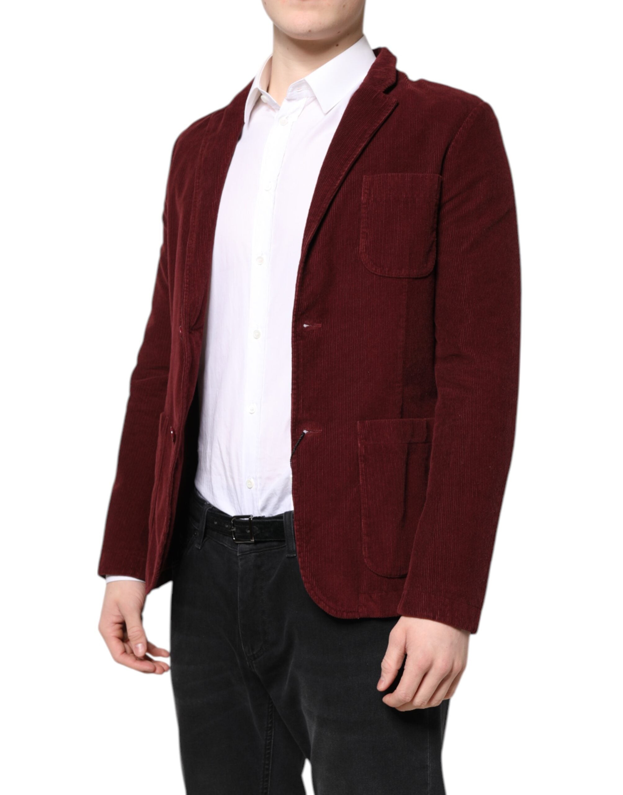 Veste blazer coupe classique en velours côtelé marron GF Ferre pour homme