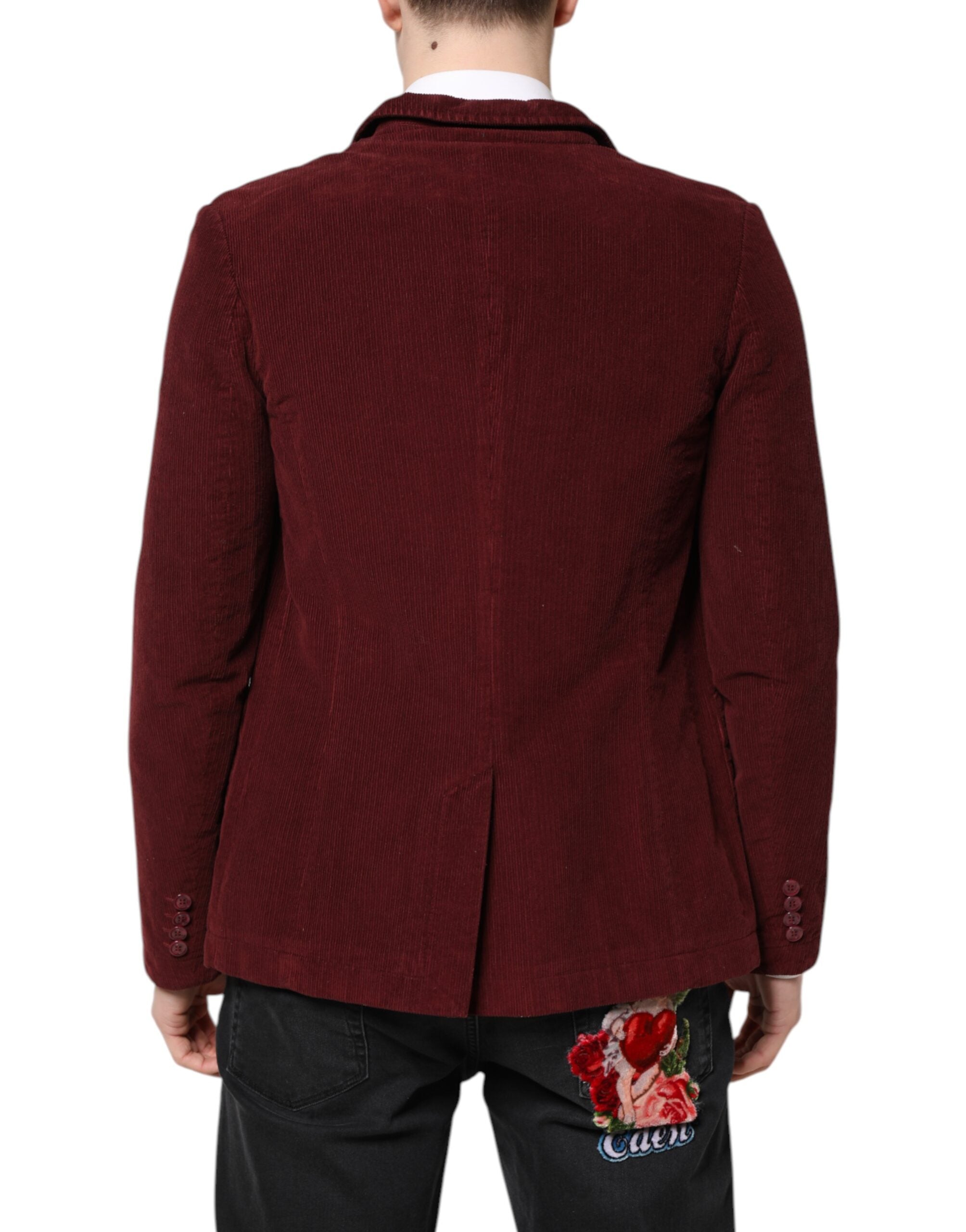 Veste blazer coupe classique en velours côtelé marron GF Ferre pour homme