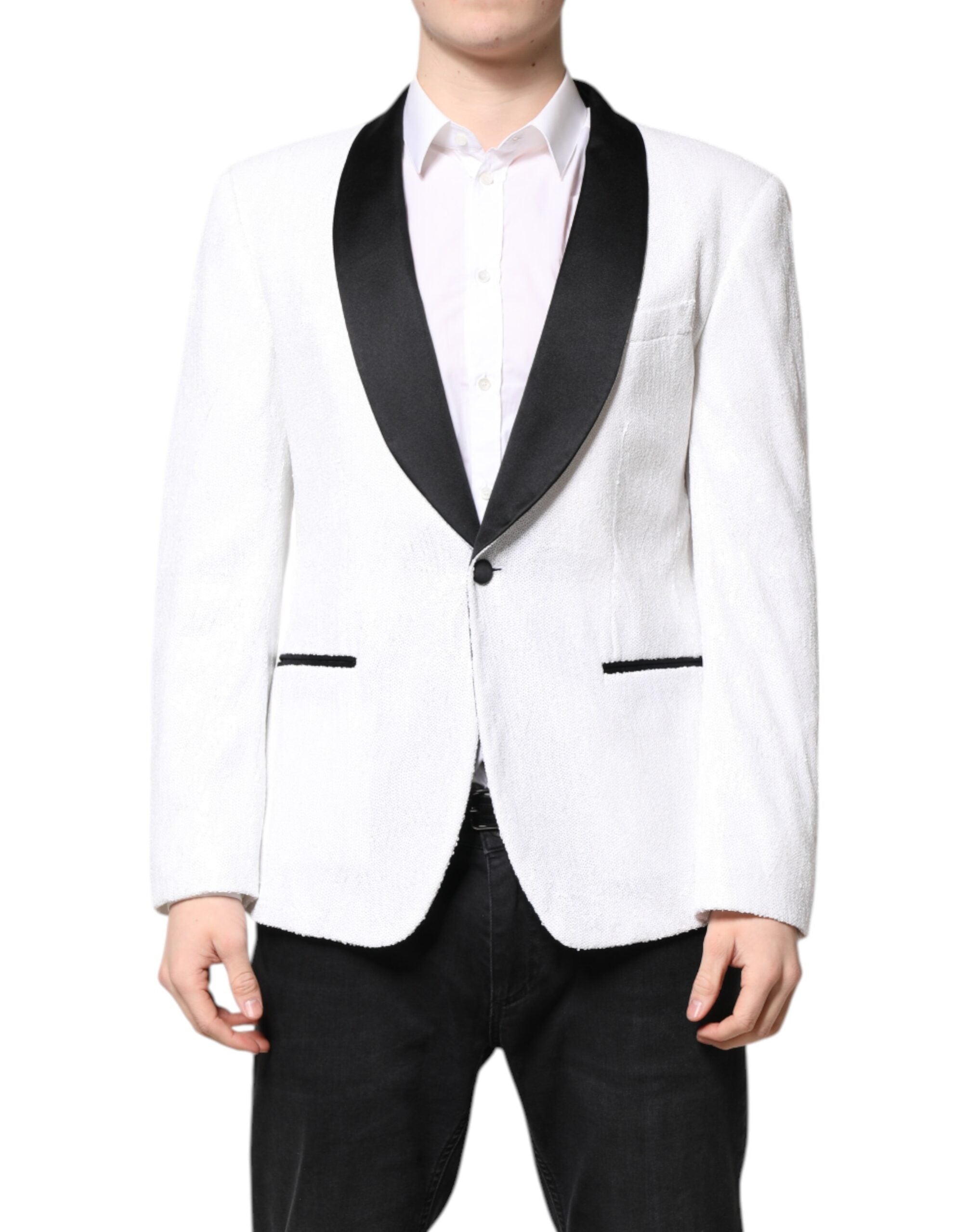 Blazer simple boutonnage en nylon blanc Dolce &amp; Gabbana