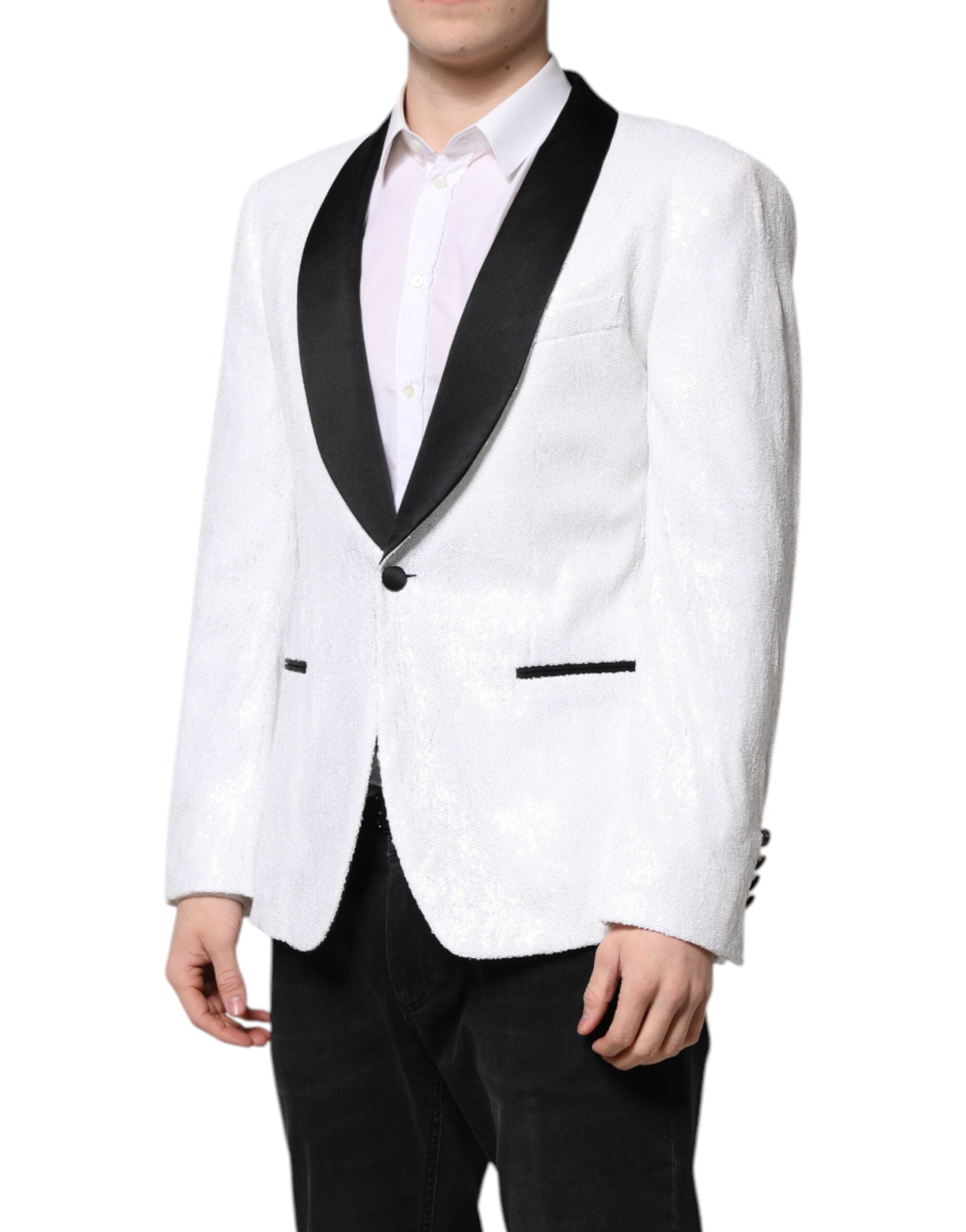 Blazer simple boutonnage en nylon blanc Dolce &amp; Gabbana