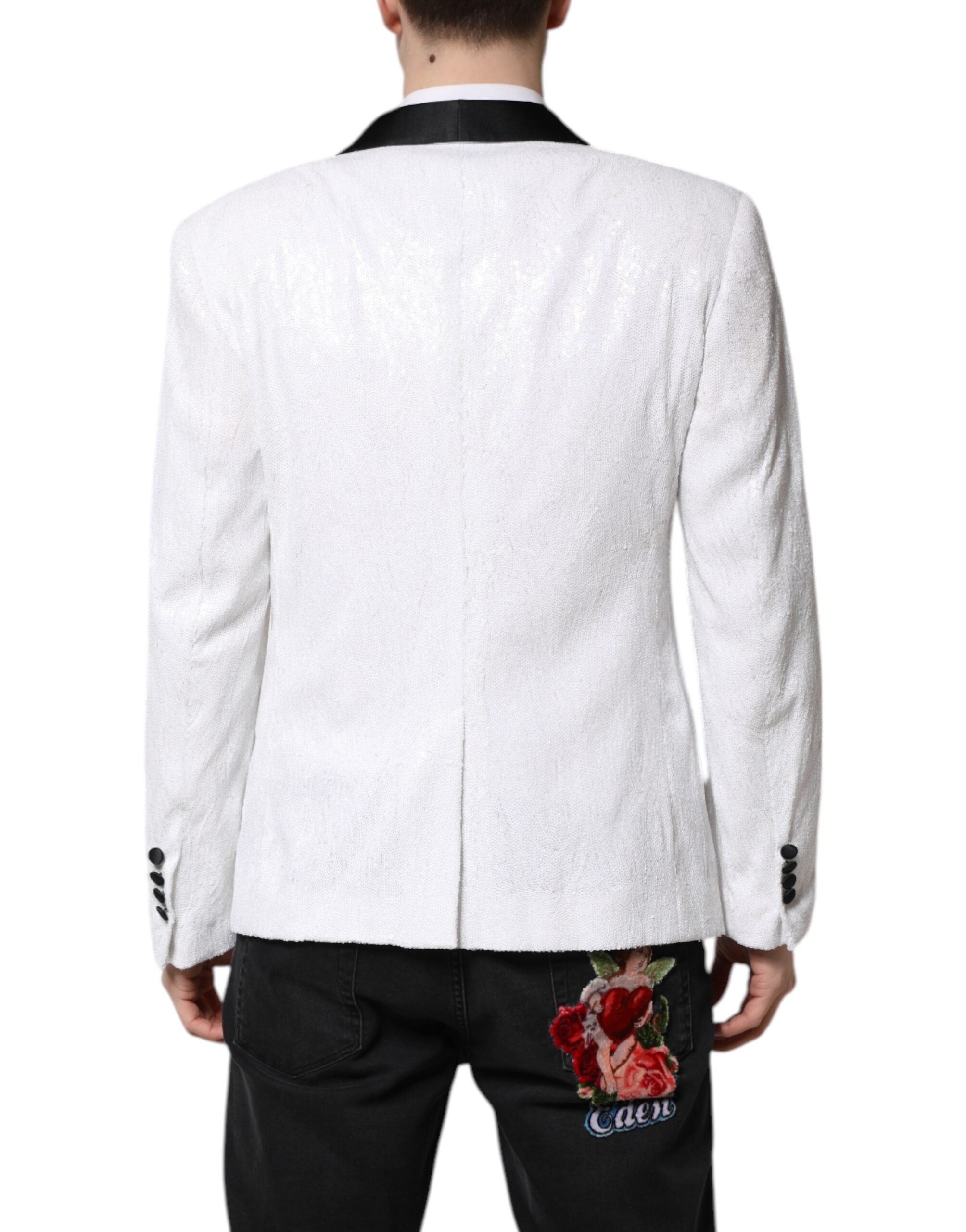 Blazer simple boutonnage en nylon blanc Dolce &amp; Gabbana