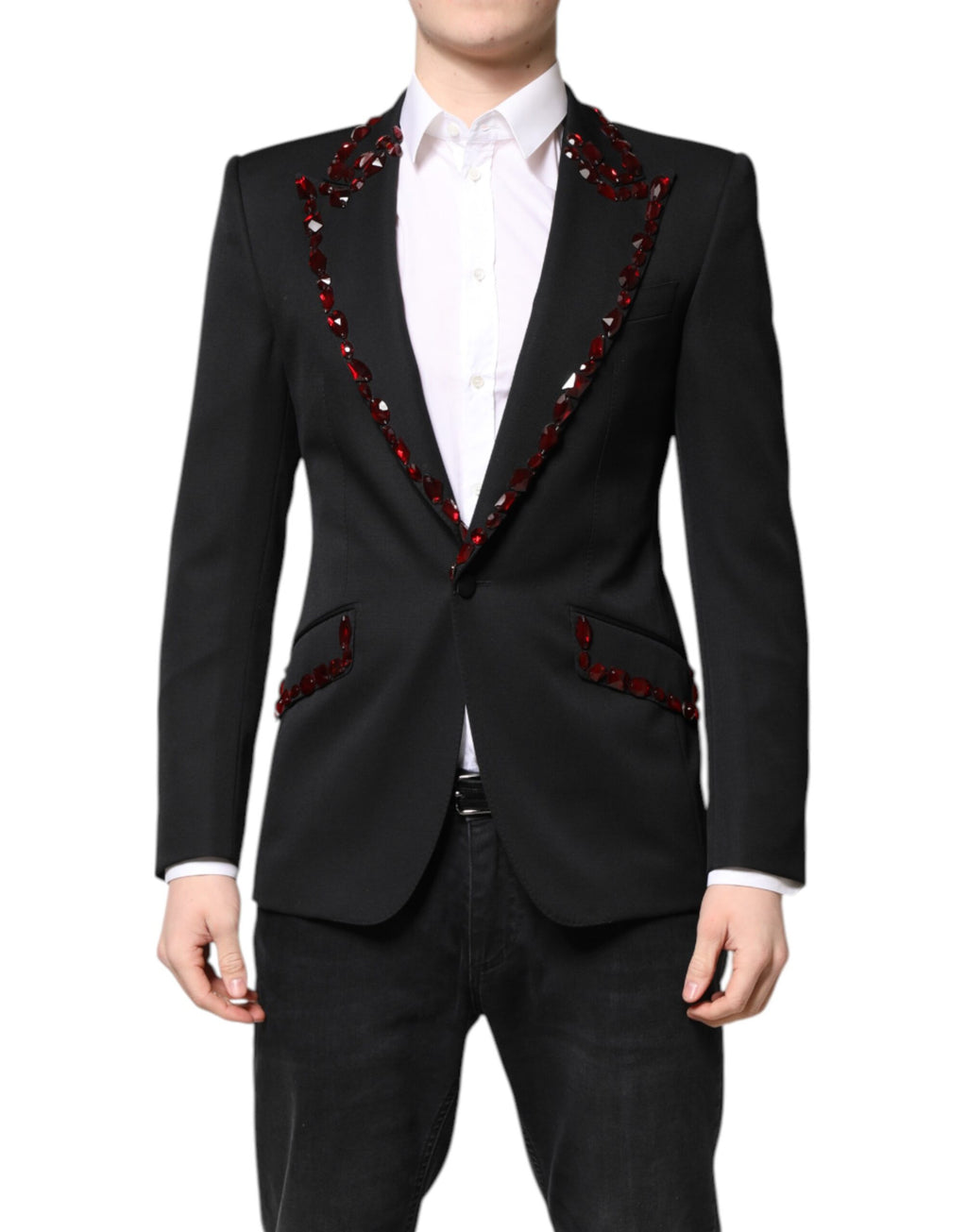 Blazer noir Dolce &amp; Gabbana orné de cristaux SICILIA