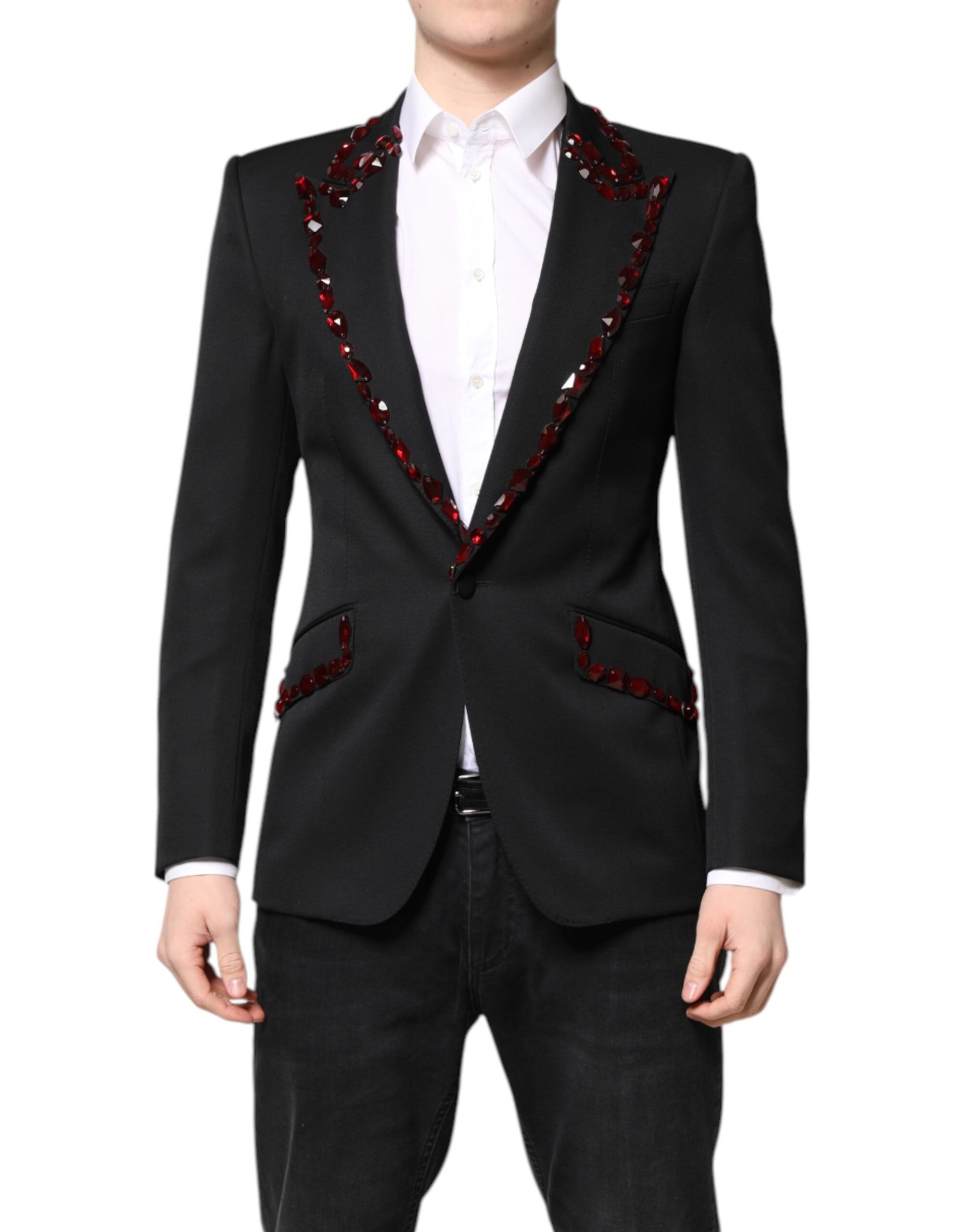 Blazer noir Dolce &amp; Gabbana orné de cristaux SICILIA