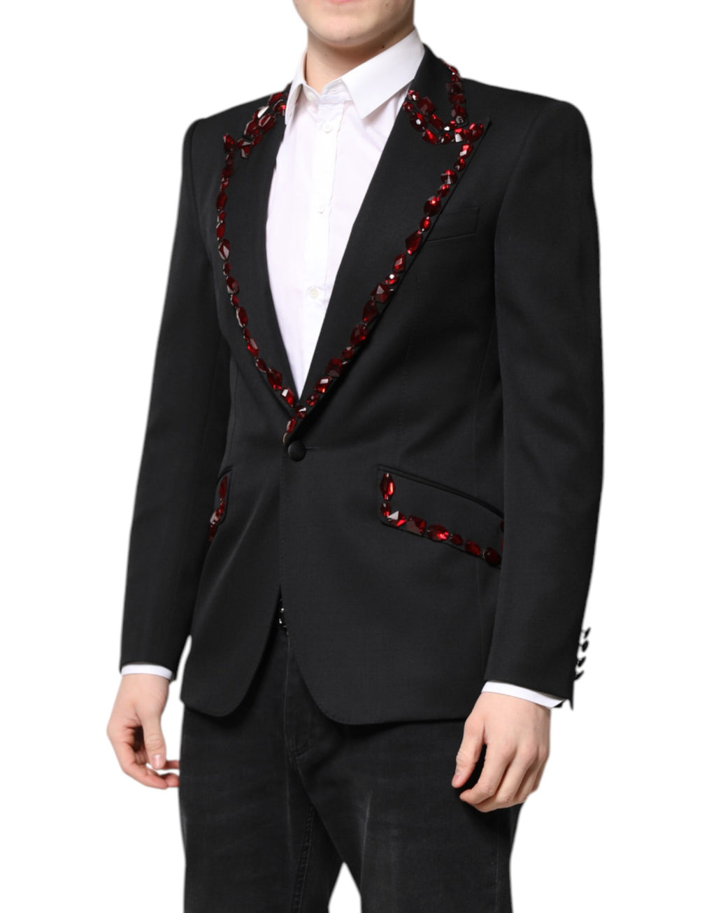 Blazer noir Dolce &amp; Gabbana orné de cristaux SICILIA