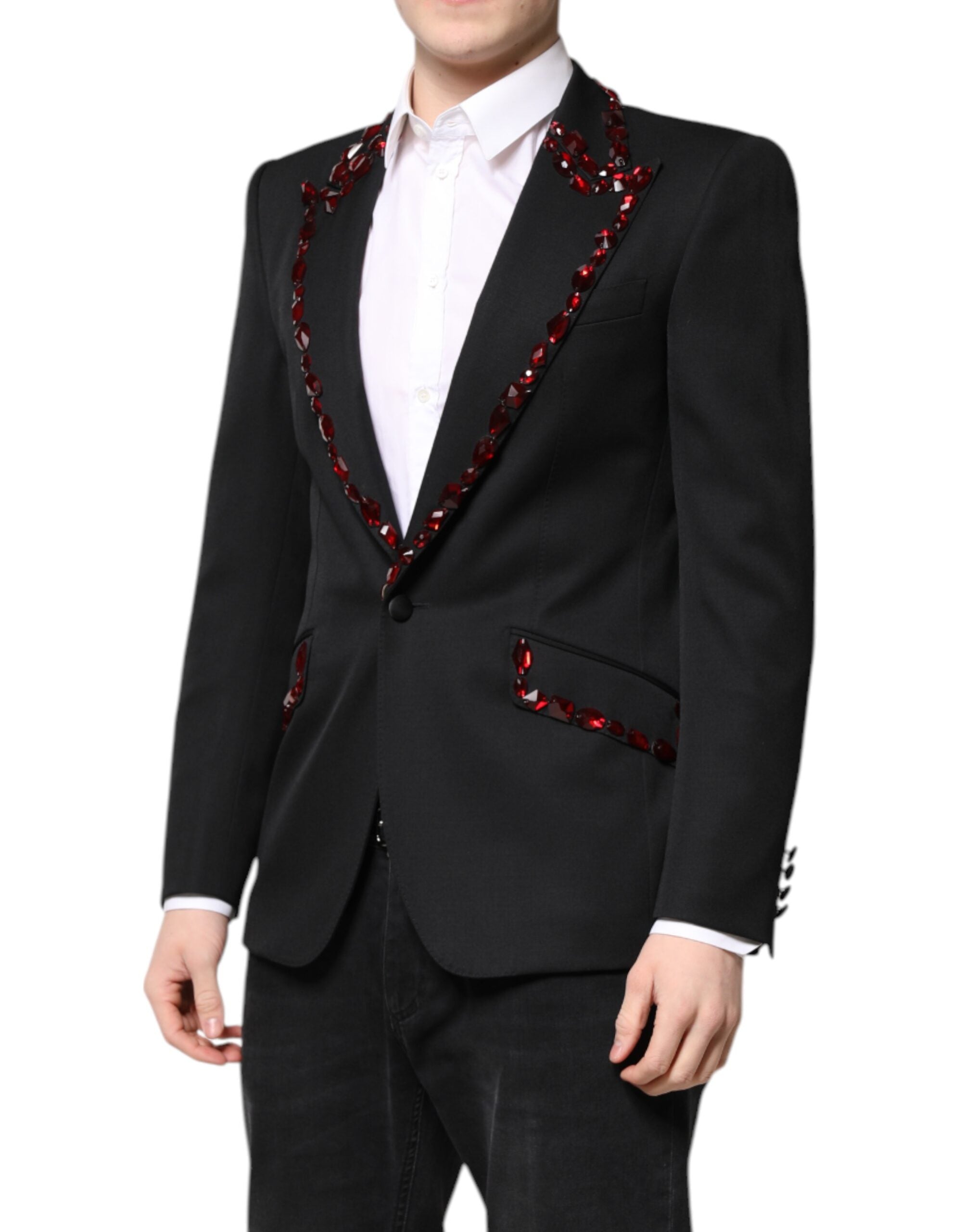 Blazer noir Dolce &amp; Gabbana orné de cristaux SICILIA