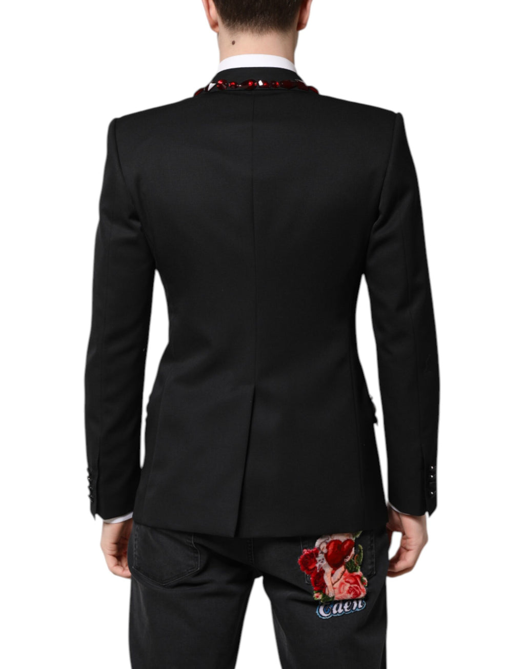 Blazer noir Dolce &amp; Gabbana orné de cristaux SICILIA