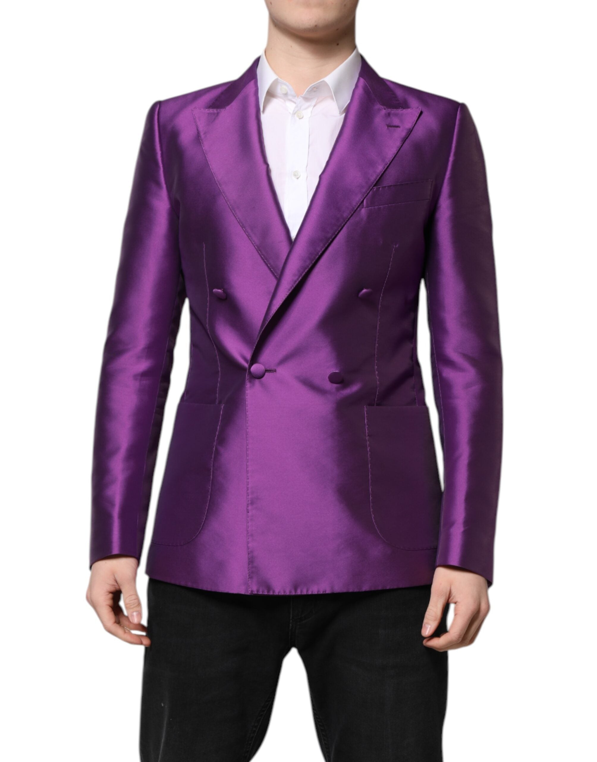 Blazer croisé violet pour homme Dolce &amp; Gabbana